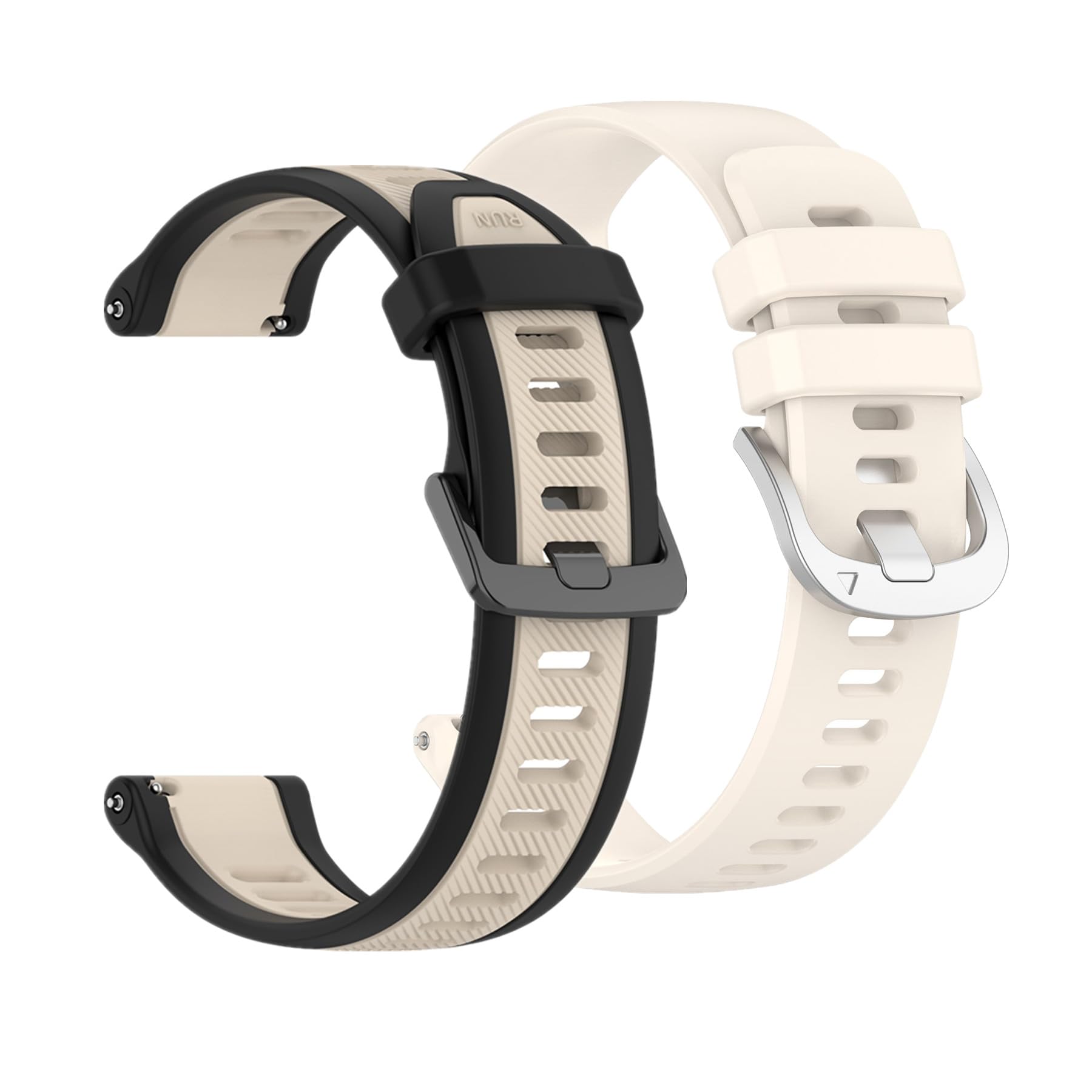 Muovrto Silicone Watch Strap for Garmin Approach S12/S42, Pack of 2 20mm Soft Replacement Sport Band for Garmin Vivoactive 3/Forerunner 245 (Off-white)