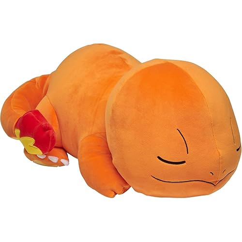 Pokemon Charmander Plush, 18-Inch Pokemon Plush Toy - Adorable Sleeping Charmander - Ultra-Soft Plush Material, Perfect for Playing, Cuddling & Sleeping - Gotta Catch ‘Em All