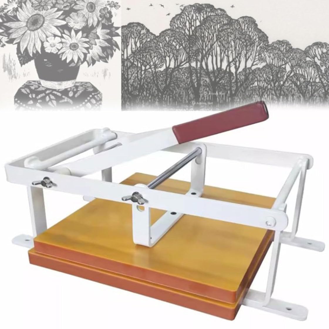 Ręczna prasa drukarska z regulacją wysokości i dźwignią ręczną do druku Woodblock i Lino