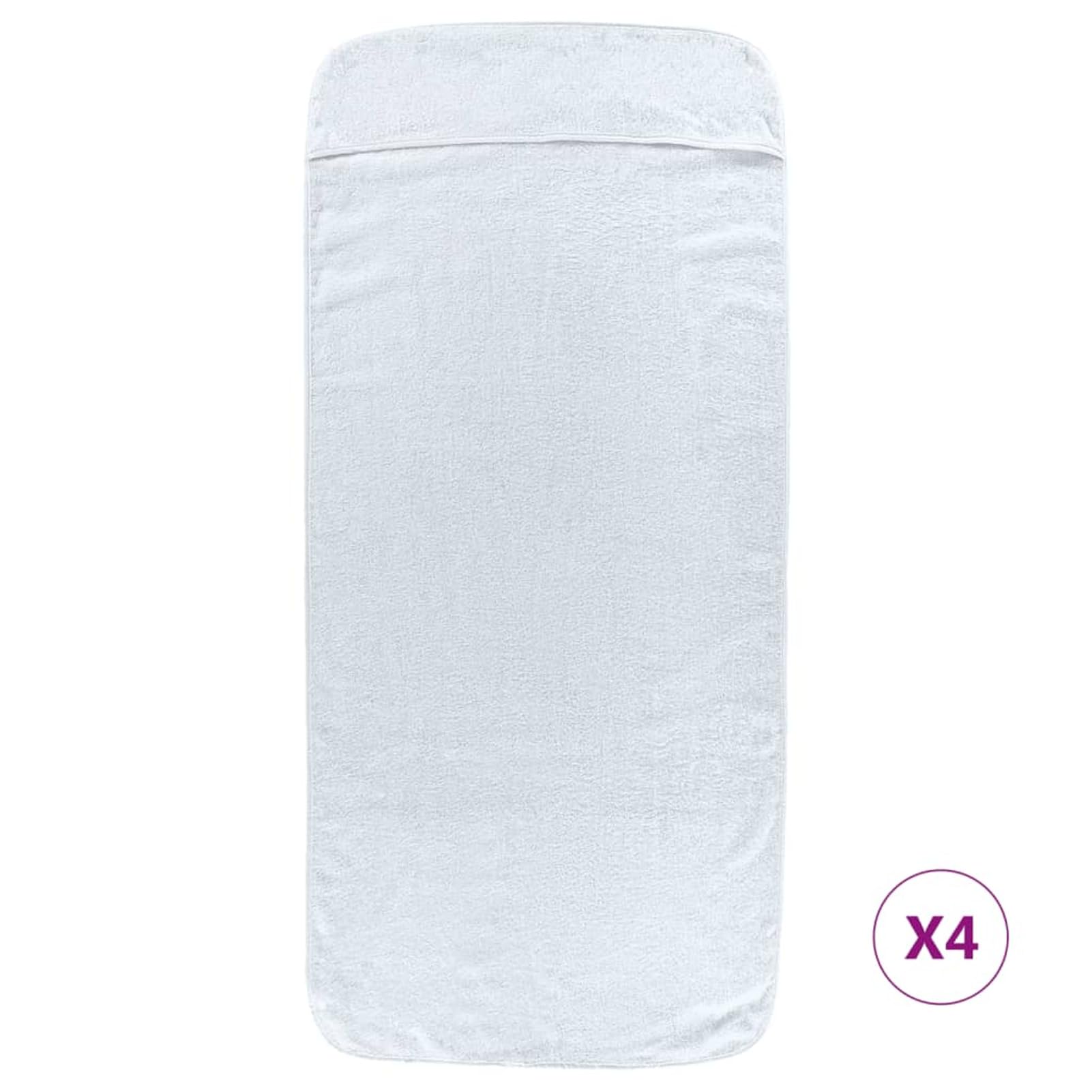 Strandtücher 4 STK. Weiß 60x135 cm Stoff 400 GSM, Hamamtuch, Saunahandtuch, Badehandtuch - 3157050