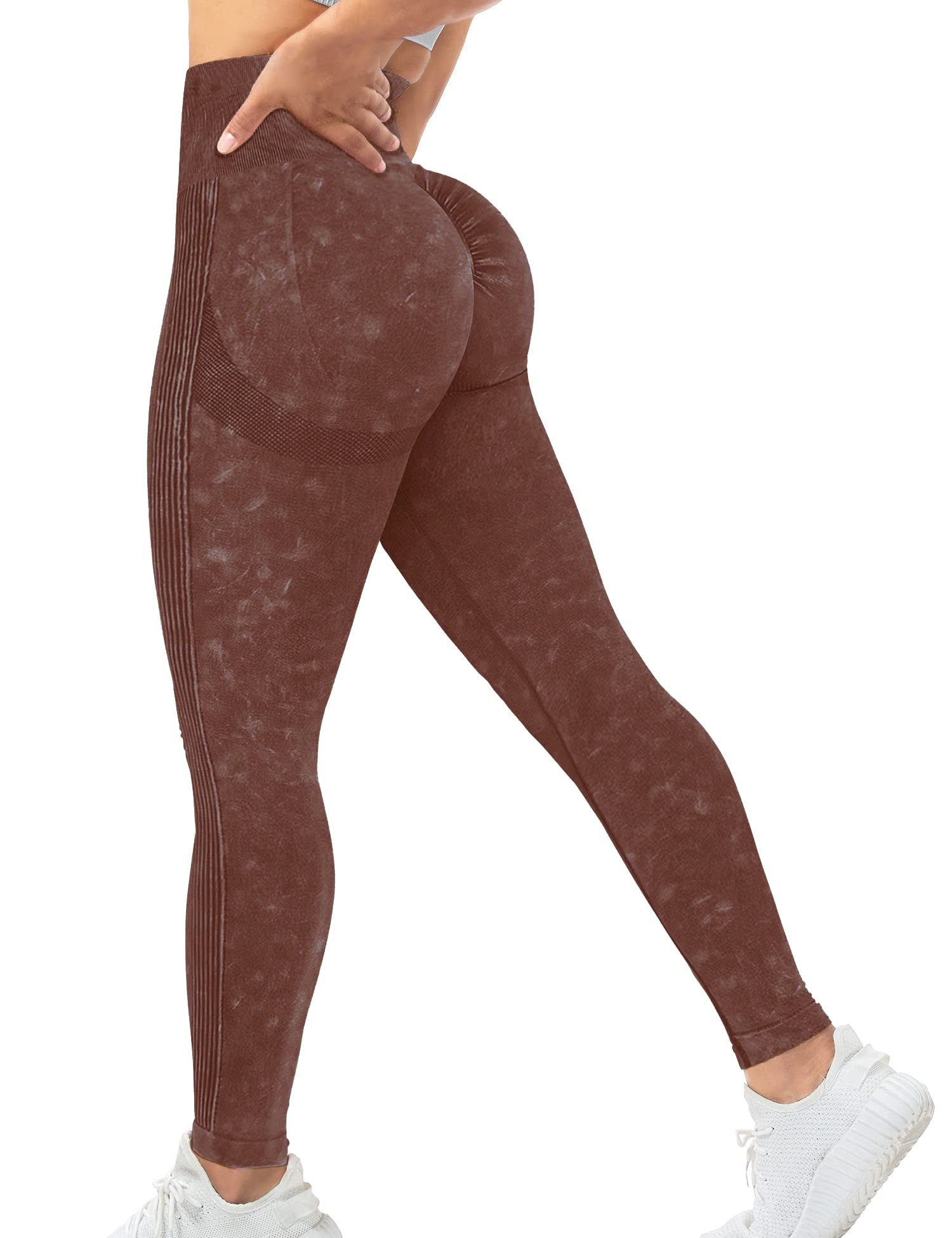 Vozobi Tiktok Trending Leggings Women's High Waist Smile Contour Booty Leggings Scrunch Butt Lift Workout Seamless Yoga Pants — view 33