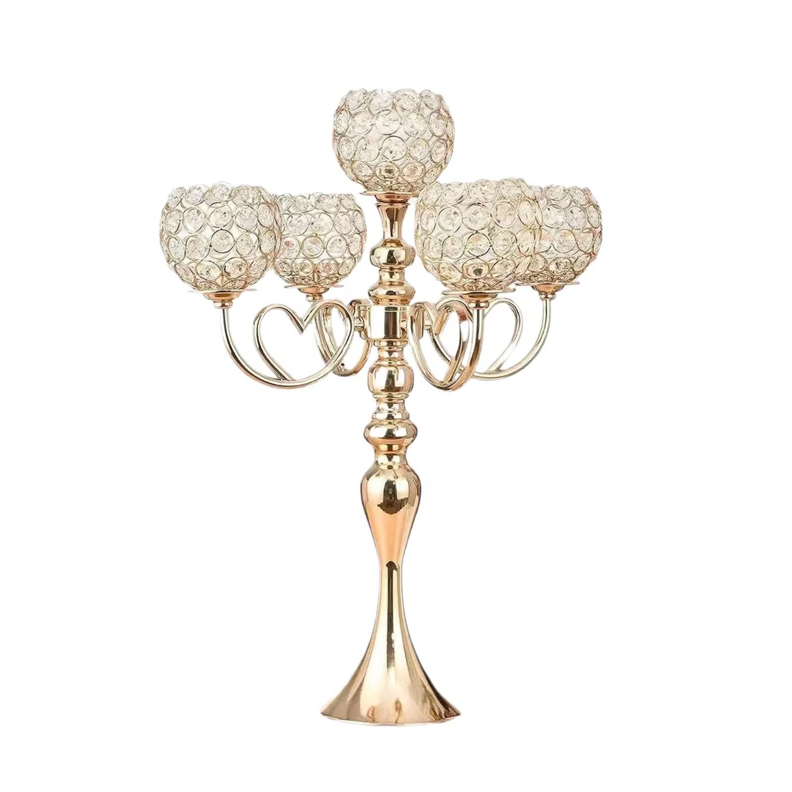 TQUXNGA 5 Flame Candelabra Iron Stand for Mantel Dining Room Table Display Wrought Iron Centerpiece Holder