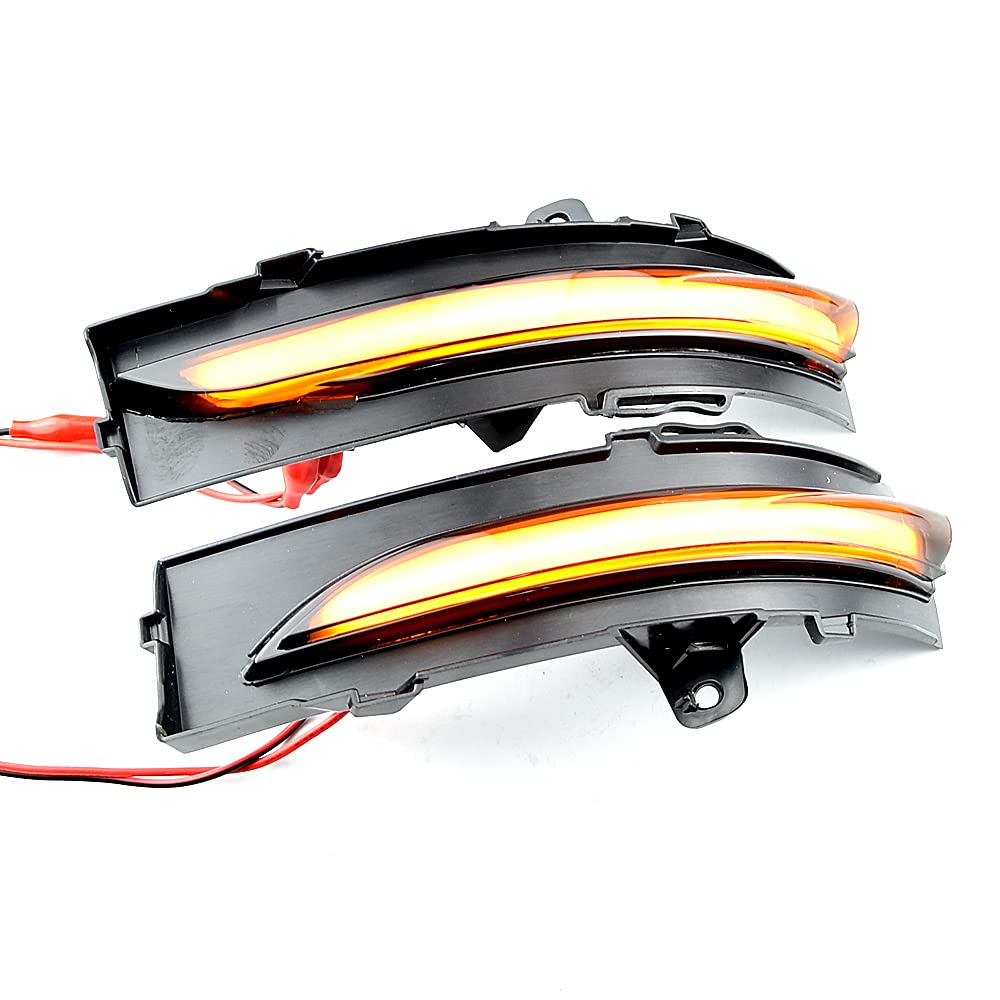 QKLsudua 2pcs Dynamic Sequential Blink Compatible with Fo-rd Edge 2015 2016 2017 2018 2019 LED Side Mirror Turn Signal Light Assembly