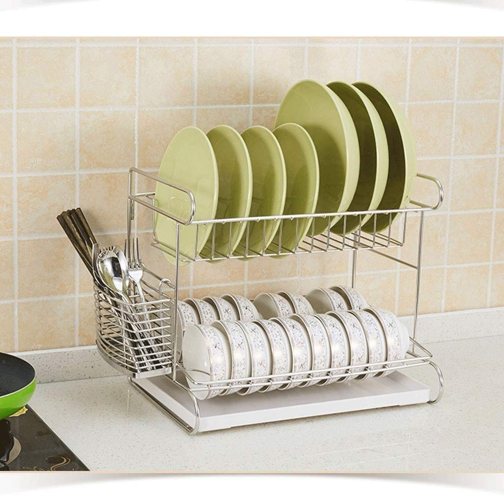 Rejilla para Platos de Acero Inoxidable para Cocina, Rejilla para escurrir Platos, Rejilla para Fregadero, Recipiente con Filtro, vajilla, Caja de Almacenamiento de Platos, artefacto (C)