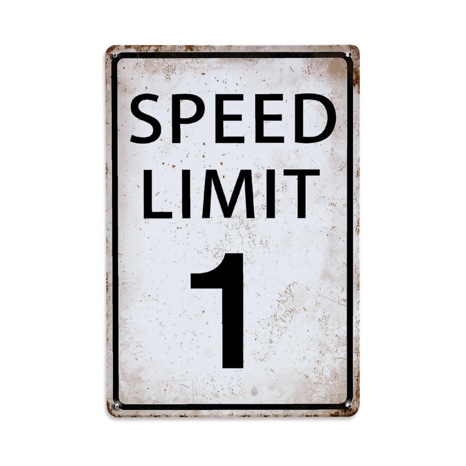 Speed Limit One Sign Pattern Vintage Tin Sign Retro Metal Wall Decor Metal Poster, Home Bar Garage Farmhouse Cafe Wall Art Decoration 8x12Inches