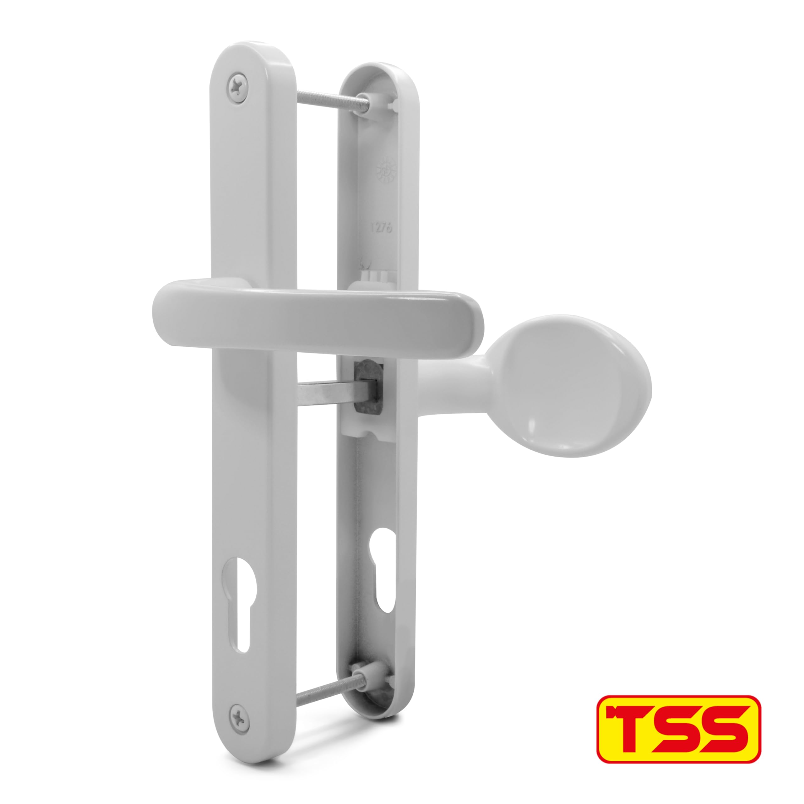 TSS UPVC Door Handle Set- Lever Moveable Pad, 92mm / 62mm PZ (Centres), 215mm Screw to Screw, Backplate 246mm X 32mm - Image 2