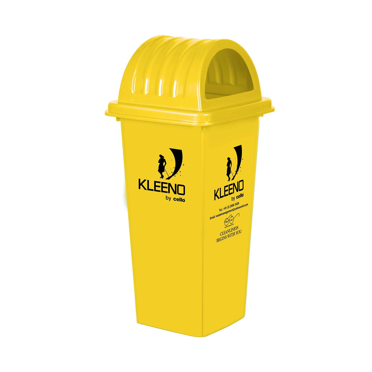 Cello 80L Yellow Dome Dustbin - Buy Online -1 Cello 80L Yellow Dome Dustbin - Buy Online -1