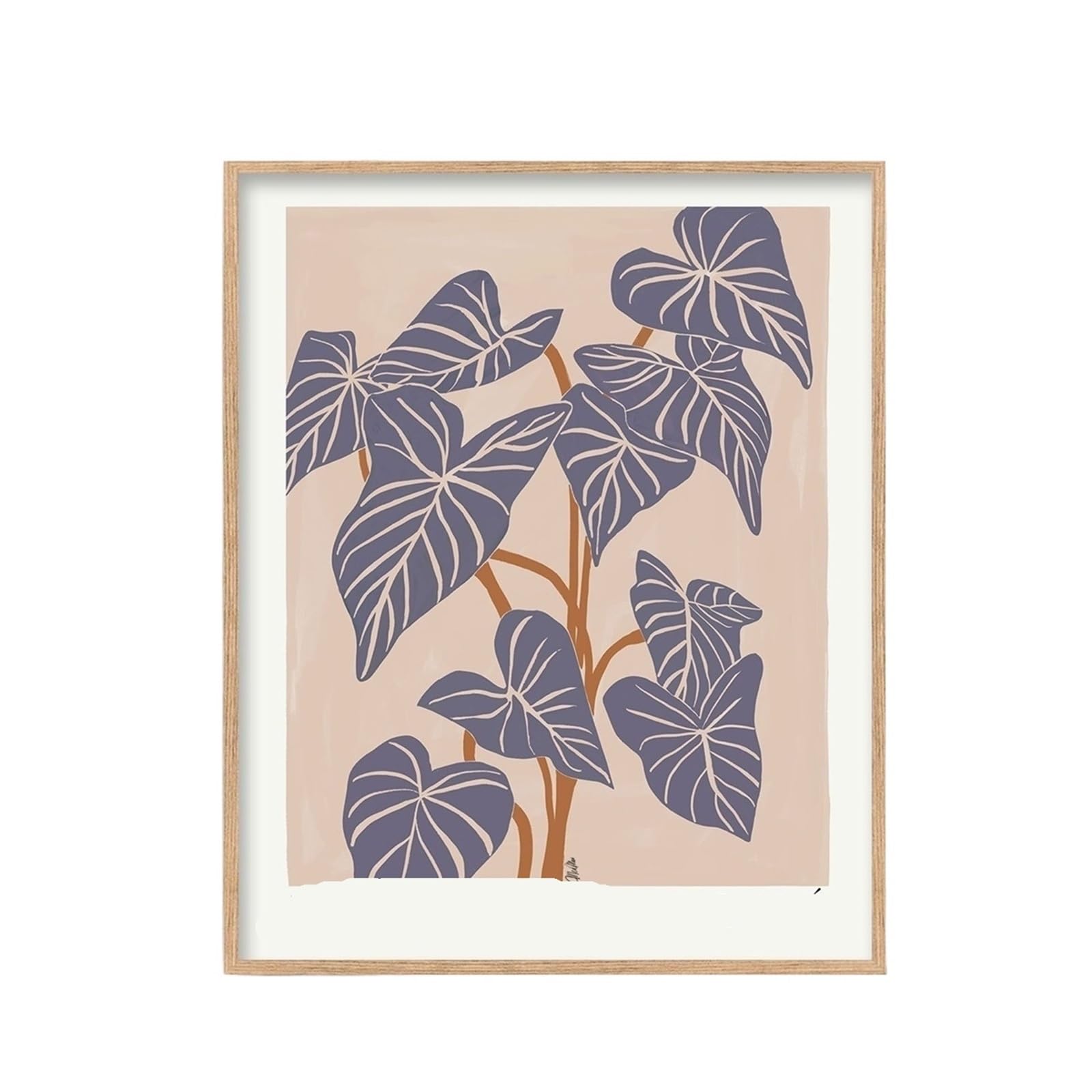 Graiting 1pc Botanical Wall Art Flower Turtleback Bamboo Ficus Chinensis Prints Home Bedroom Decor
