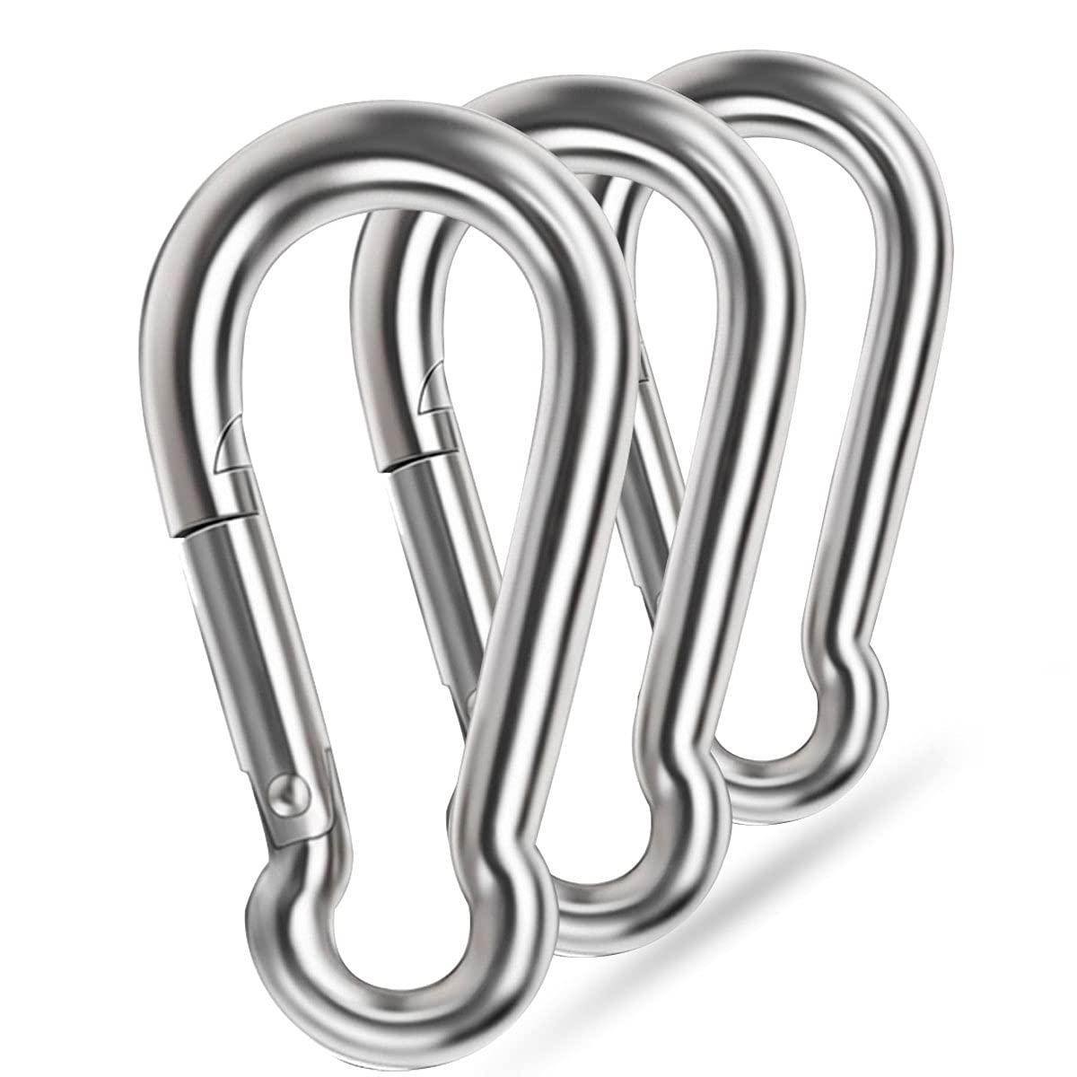5 Inch 4 Inch Large Spring Snap Hooks, Ekunbuy Heavy Duty Rope Connector 304 Stainless Steel Hook Spring Clips Link Buckle 1/2 3/8 Clip for Hammock Swing Outdoor Travel