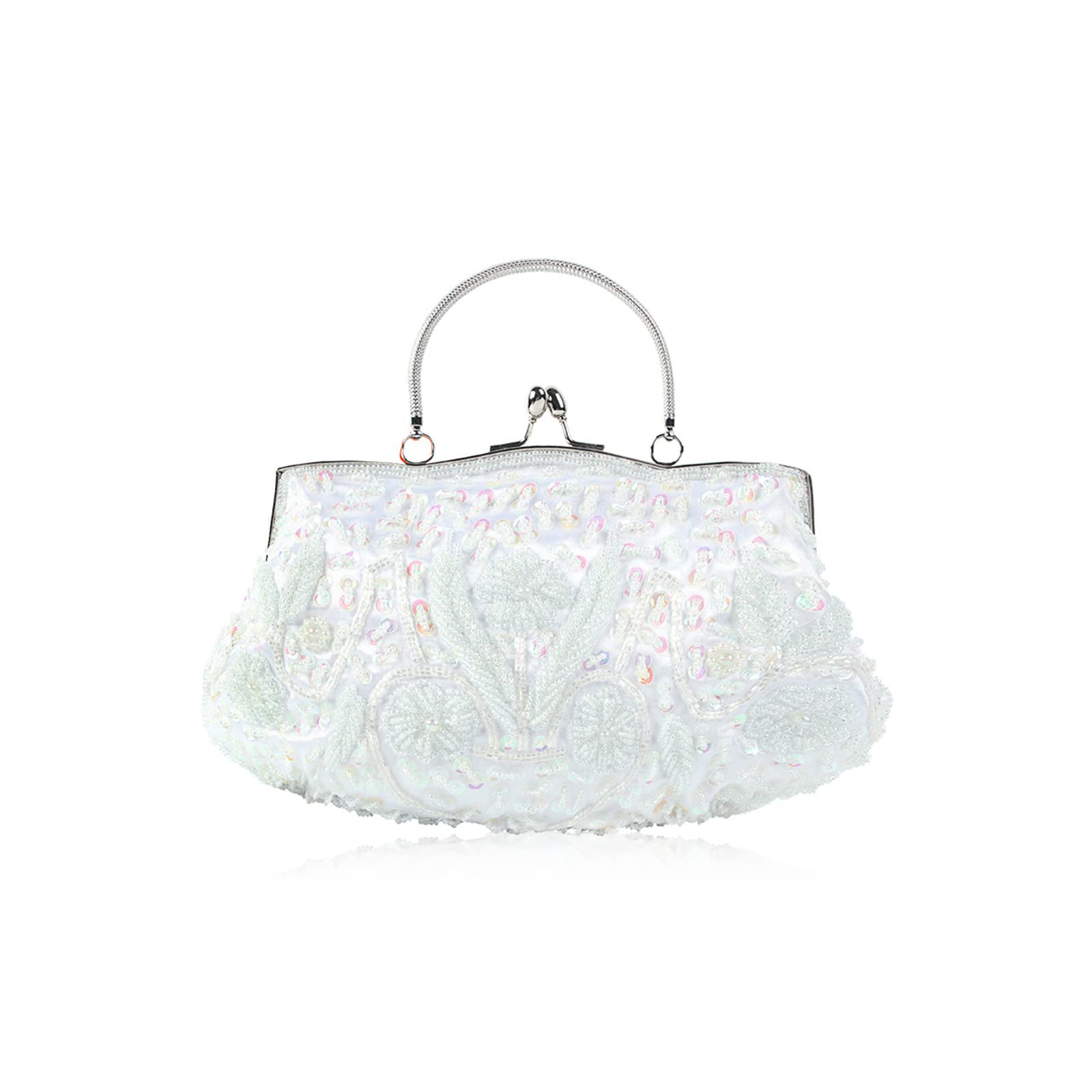 CORIOS Evening Clutch Bag for Women Vintage Beaded Sequin Handbag Bridal Wedding Purse