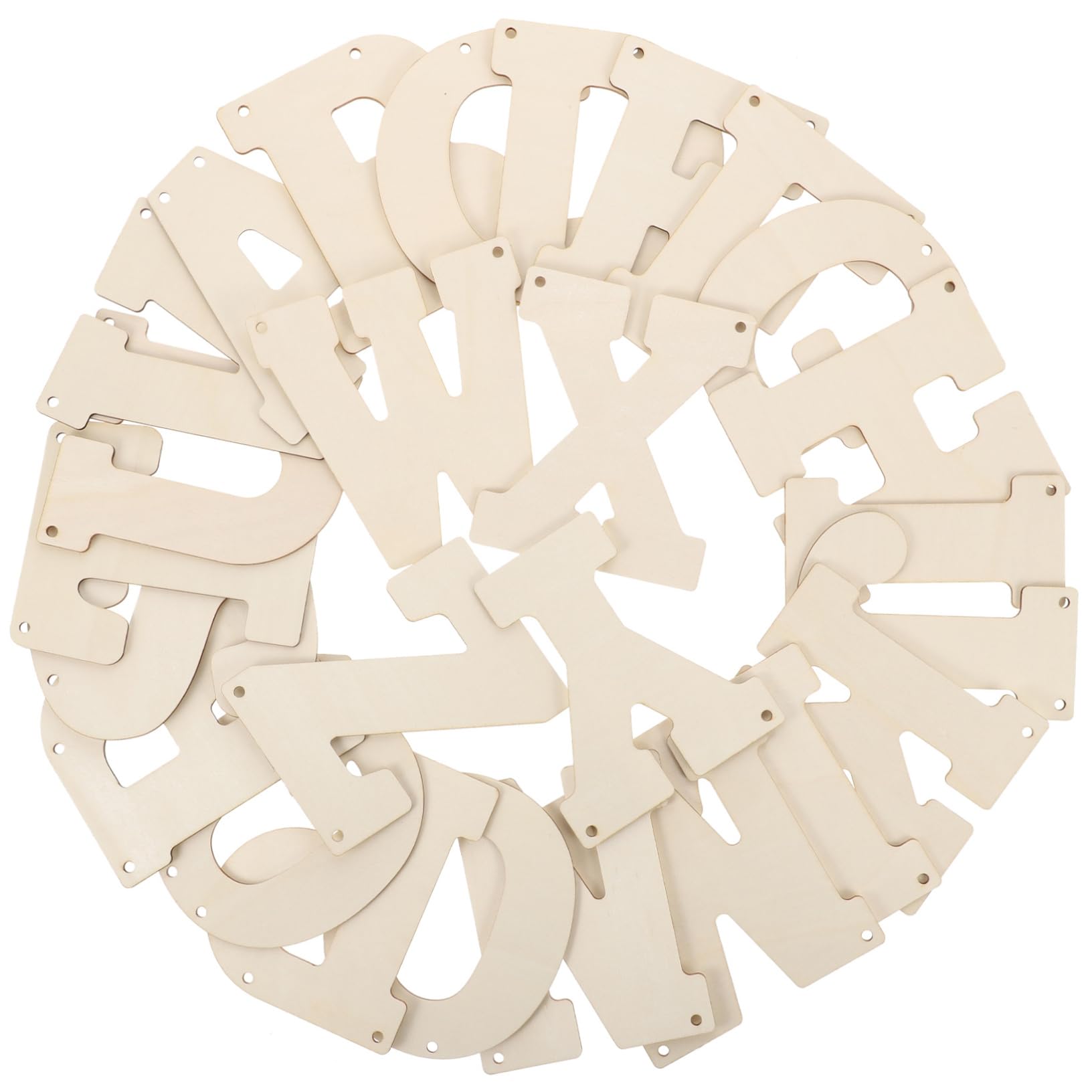 EXCEART 66 Pezzi Lettere in Legno Beige, Superficie Liscia, Decorazioni per Artigianato, Strumento per Imparare L’alfabeto e Comporre Nomi