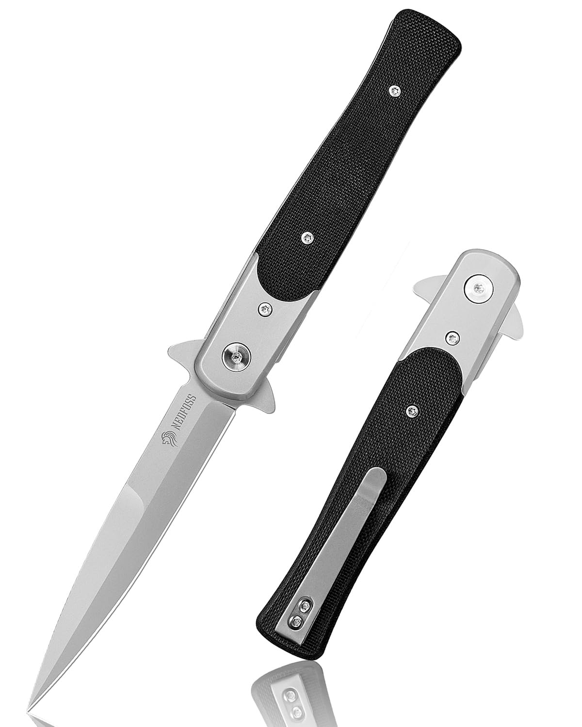 NedFoss MERMAID Klappmesser, 9.8 cm D2 Stahl Taschenmesser mit G10 Griff, Einhandmesser mit Liner Lock & Kugellager, Outdoor Messer mit Glip, Survival-Messer für den Alltag, Sammlung & Geschenk
