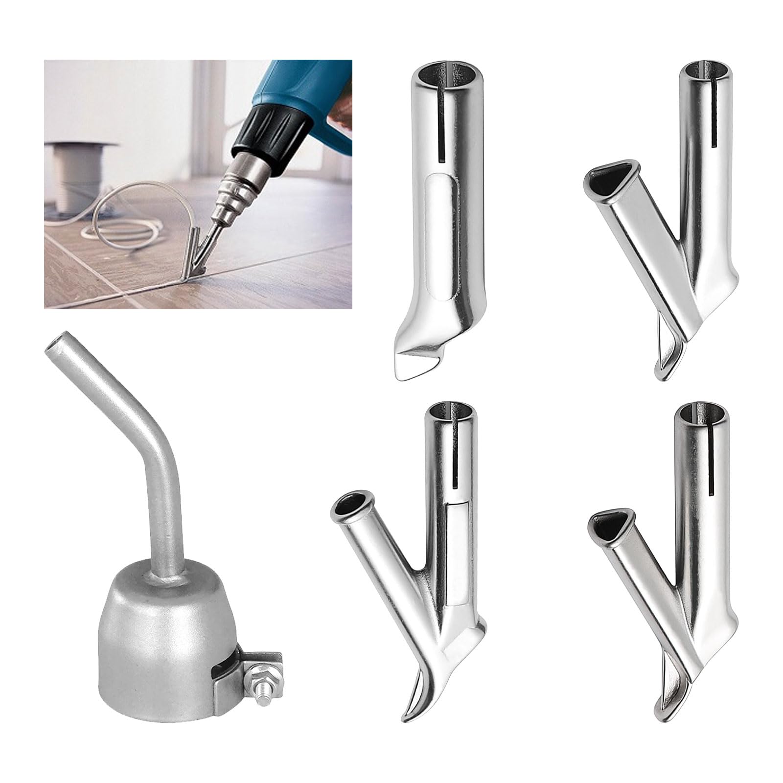 Aepiraza 5Pcs 5mm Welding Tip Nozzles, Round Speed Welding Tip Triangle Speed Welding Tip Tacking Nozzle Tip Heat Resistant Nozzles Tips Replacement