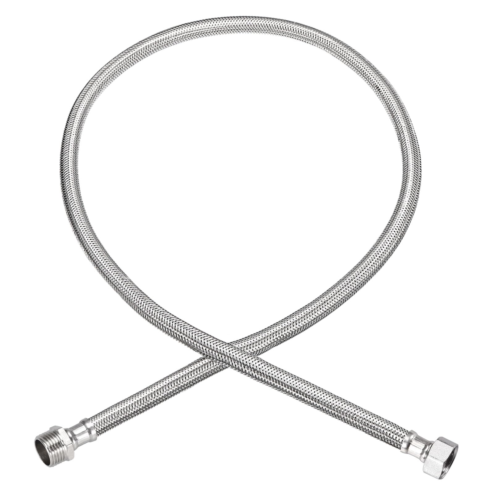 Uxcell 39" Long Faucet Supply Line – 2-Pack, G1/2 Female X M10 Male, Braided 304 Stainless Steel Water Hose