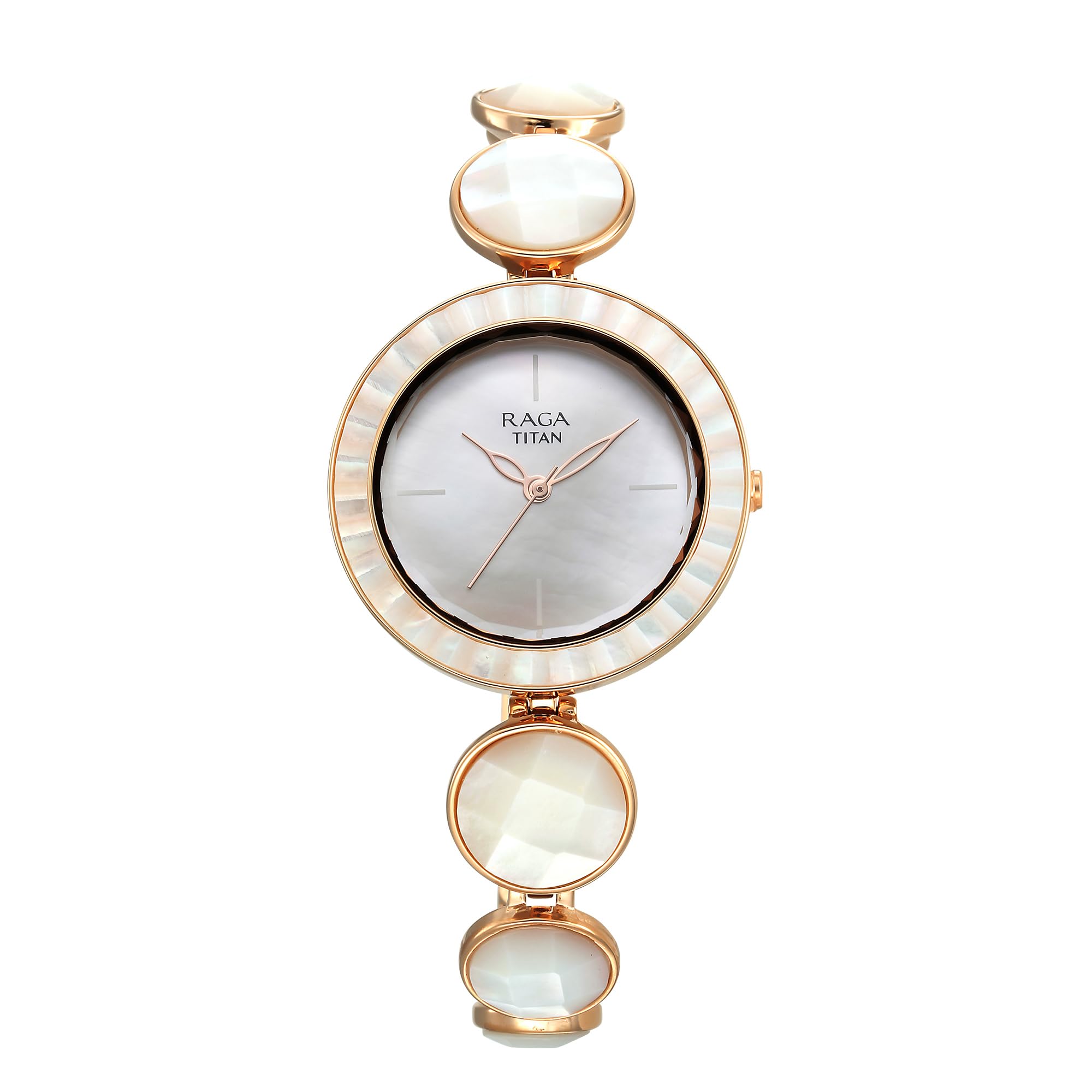 Titan Raga Power Pearls Quartz Analog Mother of Pearl Dial Faceted MOP Rose Gold Strap Brass Watch for Women-95250WM01F (B0CLRG73WX) Amazon Price History, Amazon Price Tracker