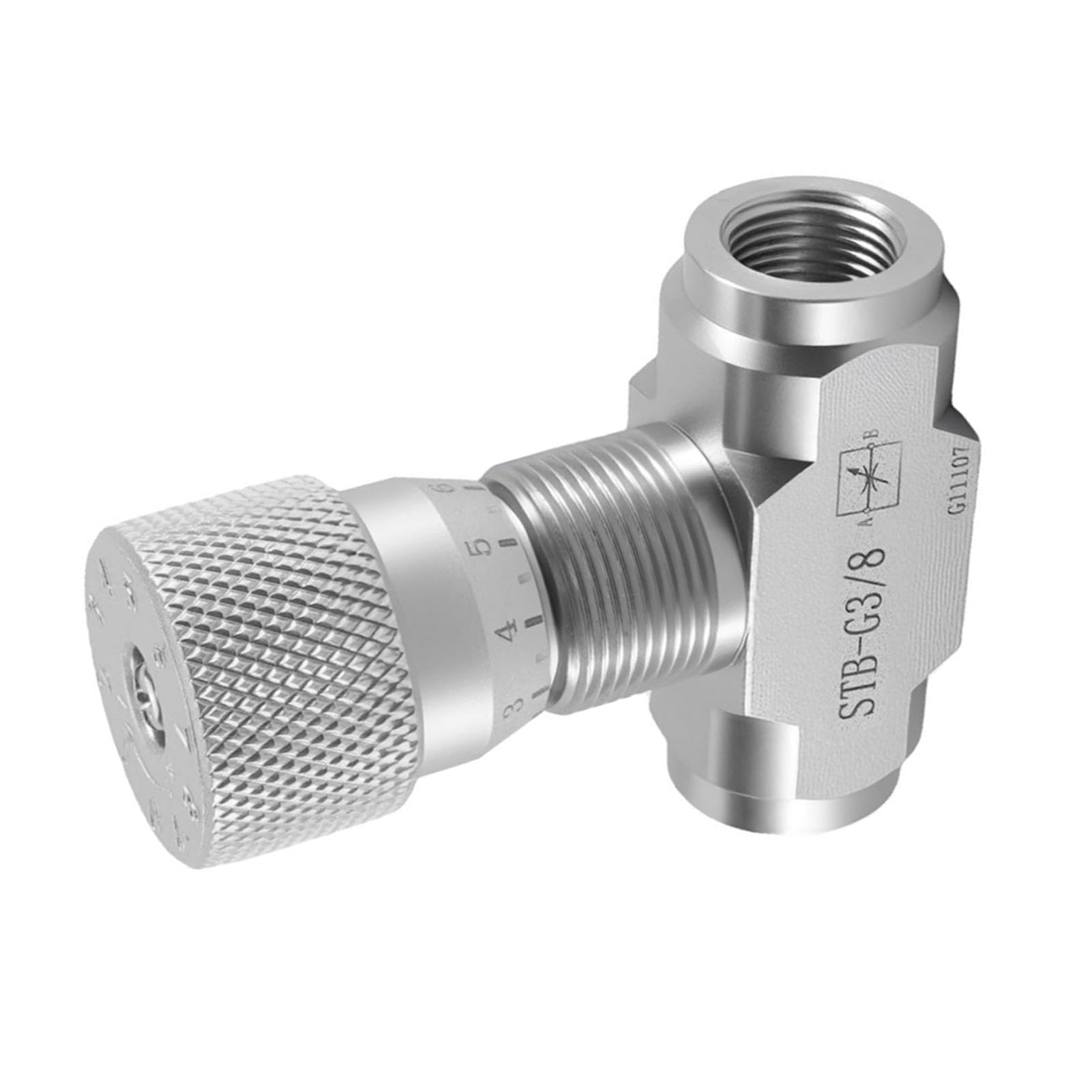 Vanne de Régulation de Débit G3/8, Limiteur de Débit Hydraulique Bidirectionnel pour Mini-pelle de 1 à 2 Tonnes, Raccord Double Voie en Acier allié