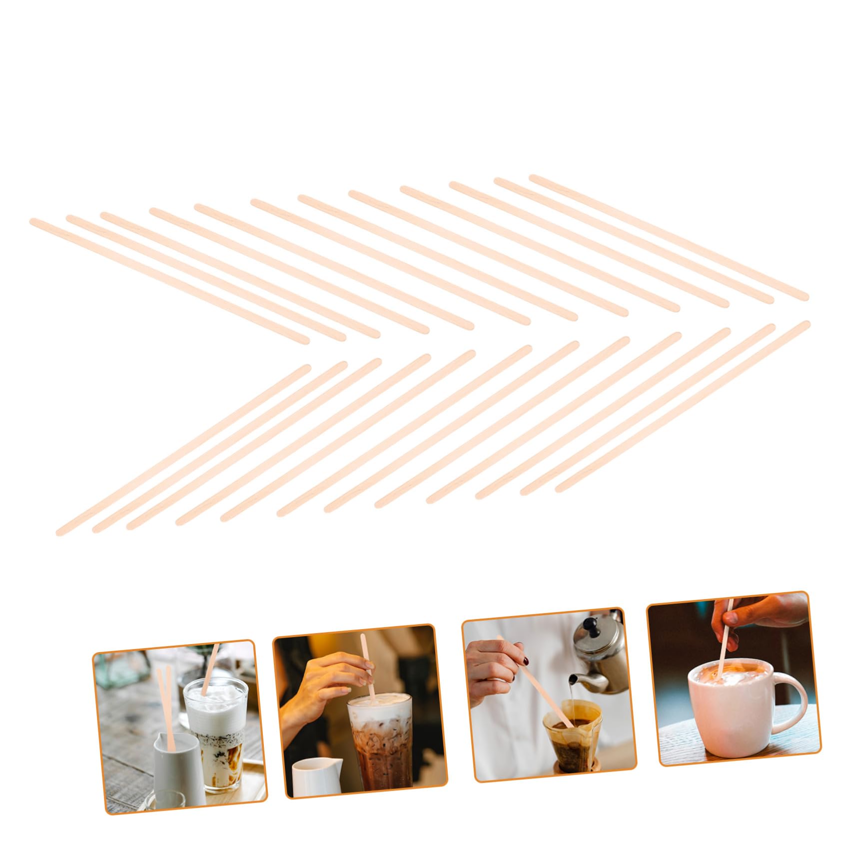 BEBEMOKO 100Pcs Disposable Stirring Sticks for Beverage Mixing Wooden Milk Tea and Coffee Stirring Sticks Smooth Edges for Home Restaurant and Bar Use