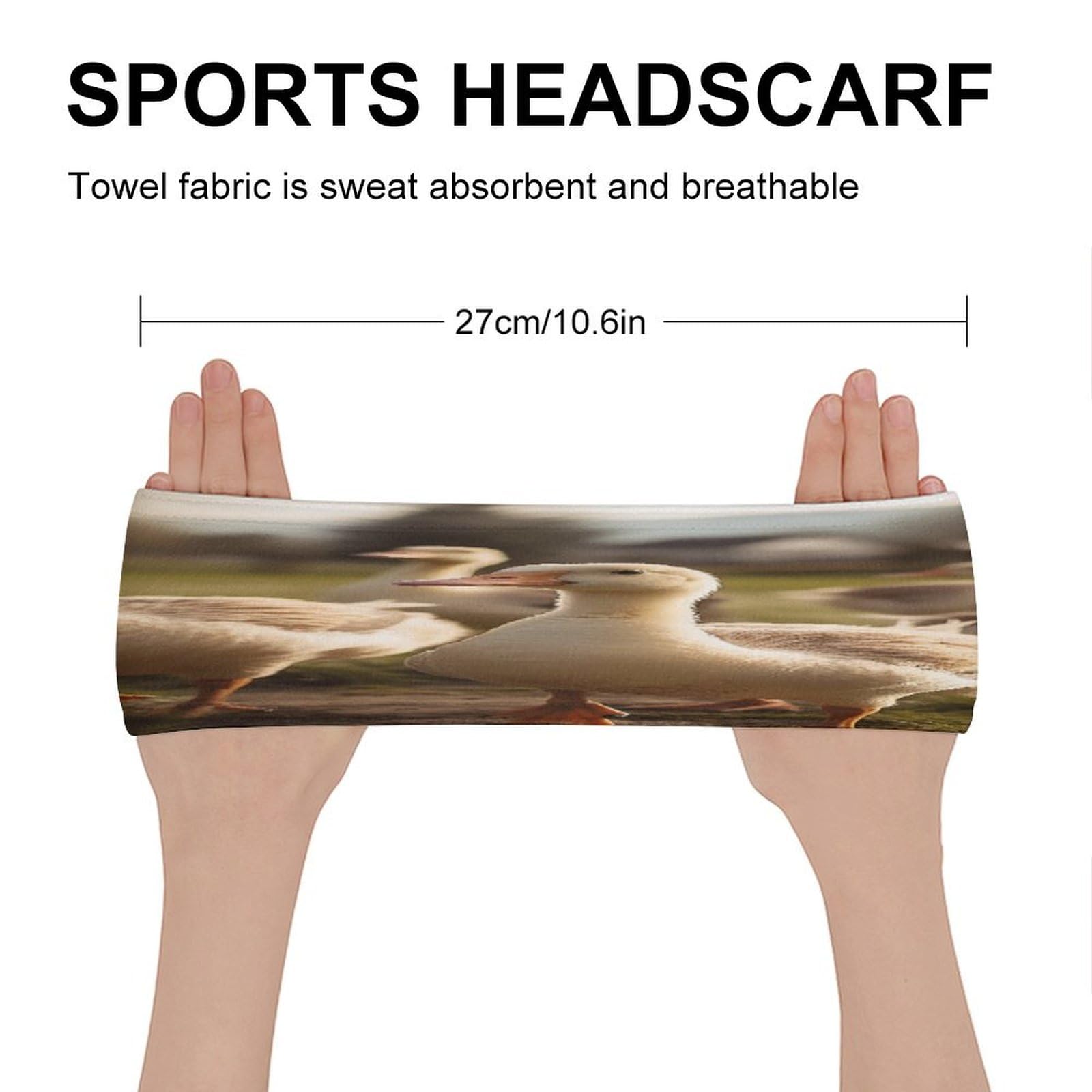 Sports Sweat-Absorbing Headband, Geese Walking on The Grass Printed Sweatband,Fitness Sweatband,Portable Sweatband