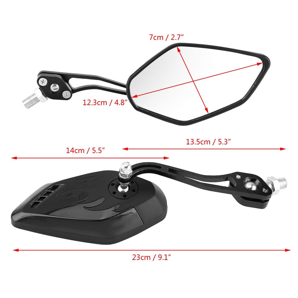Specchietti Moto Universali In Alluminio – Paio Nero, Vite Da 8mm E 10mm, Retrovisori Laterali Per Scooter E Moto - 5