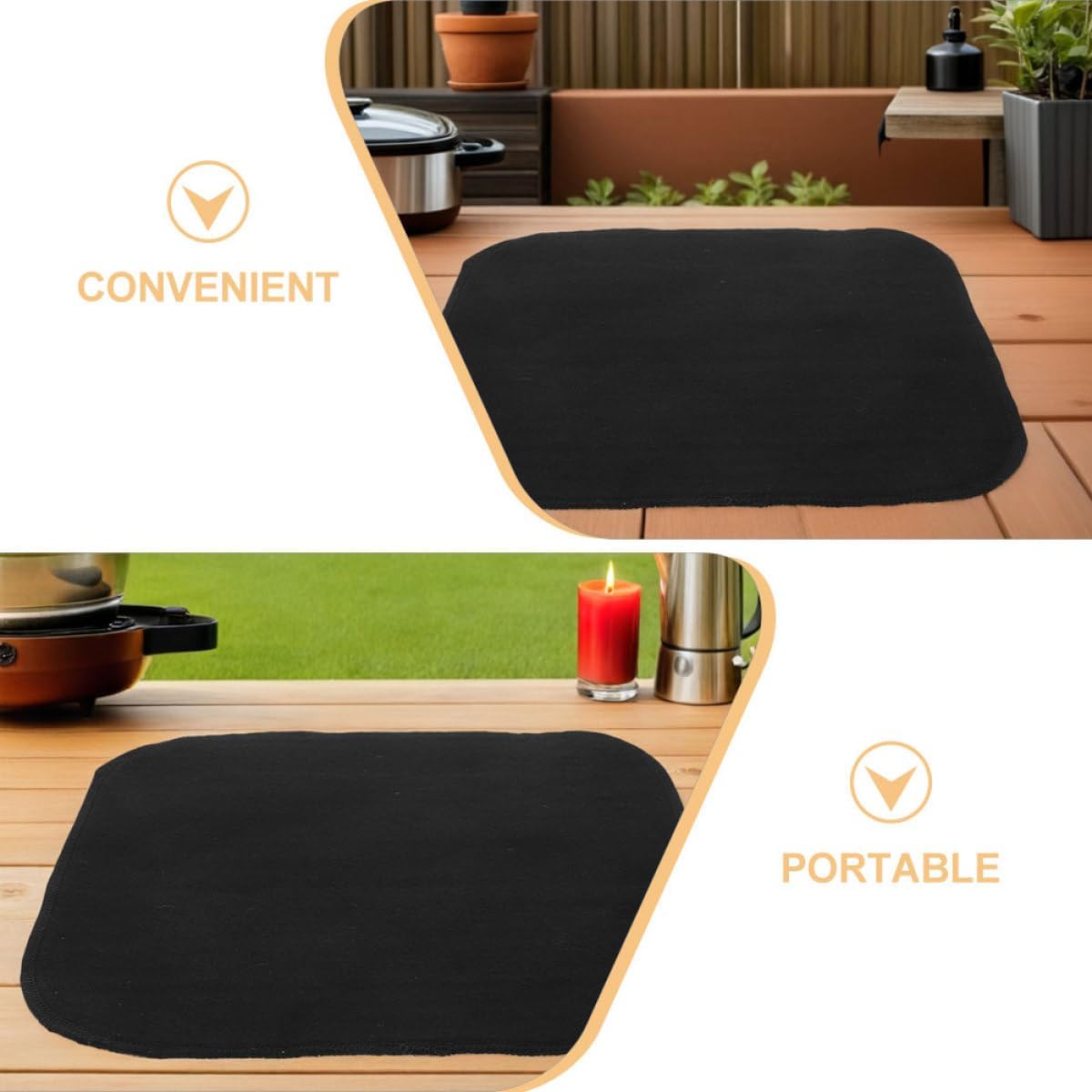 SECFOU Fireproof Welding Blanket 5mm Carbon Material High Temperature Resistant Mat for Soldering Welding Outdoor Bbq Grill Safety Fire Shield Pad
