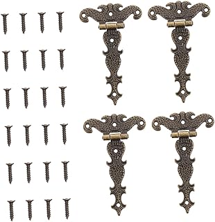 Angoily 4pcs Hinge Metal Cabinets Watch Strap Tool Heavy Duty Hinge Retro Hinges Wrought Iron Cabinet Hinge Wooden Box Hinges Home Hinges Heavy Duty Hinges Gate Hinge Zinc Alloy Cupboard