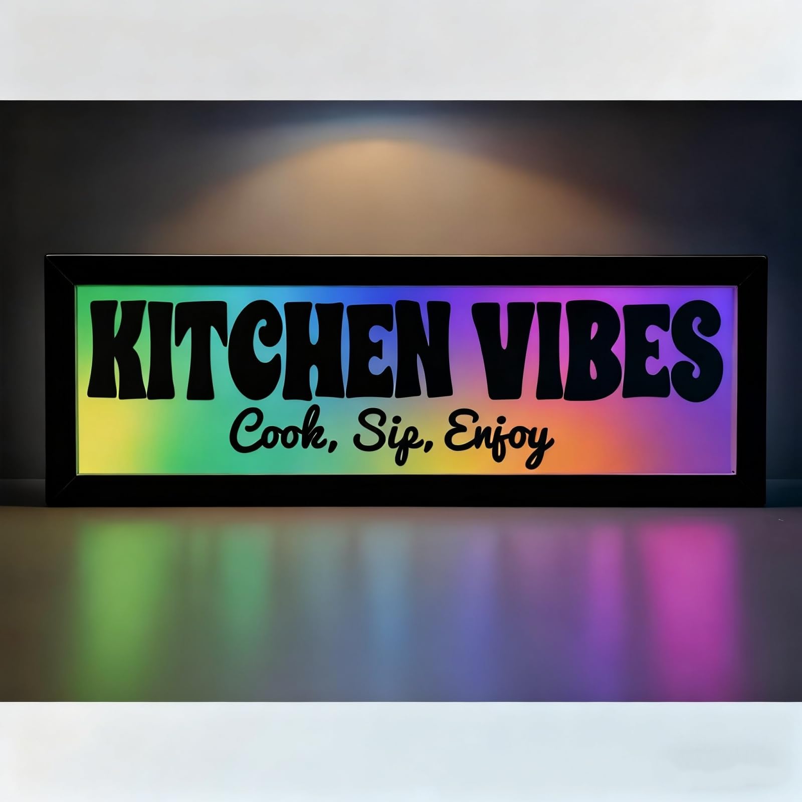 Kitchen Vibes RGB LED Neon Lightbox Dimmable Wall Mountable Pulsing Studio Warning Sign for Cinema Libraries Cafes Home Company Desk Wall Decor USB Powered