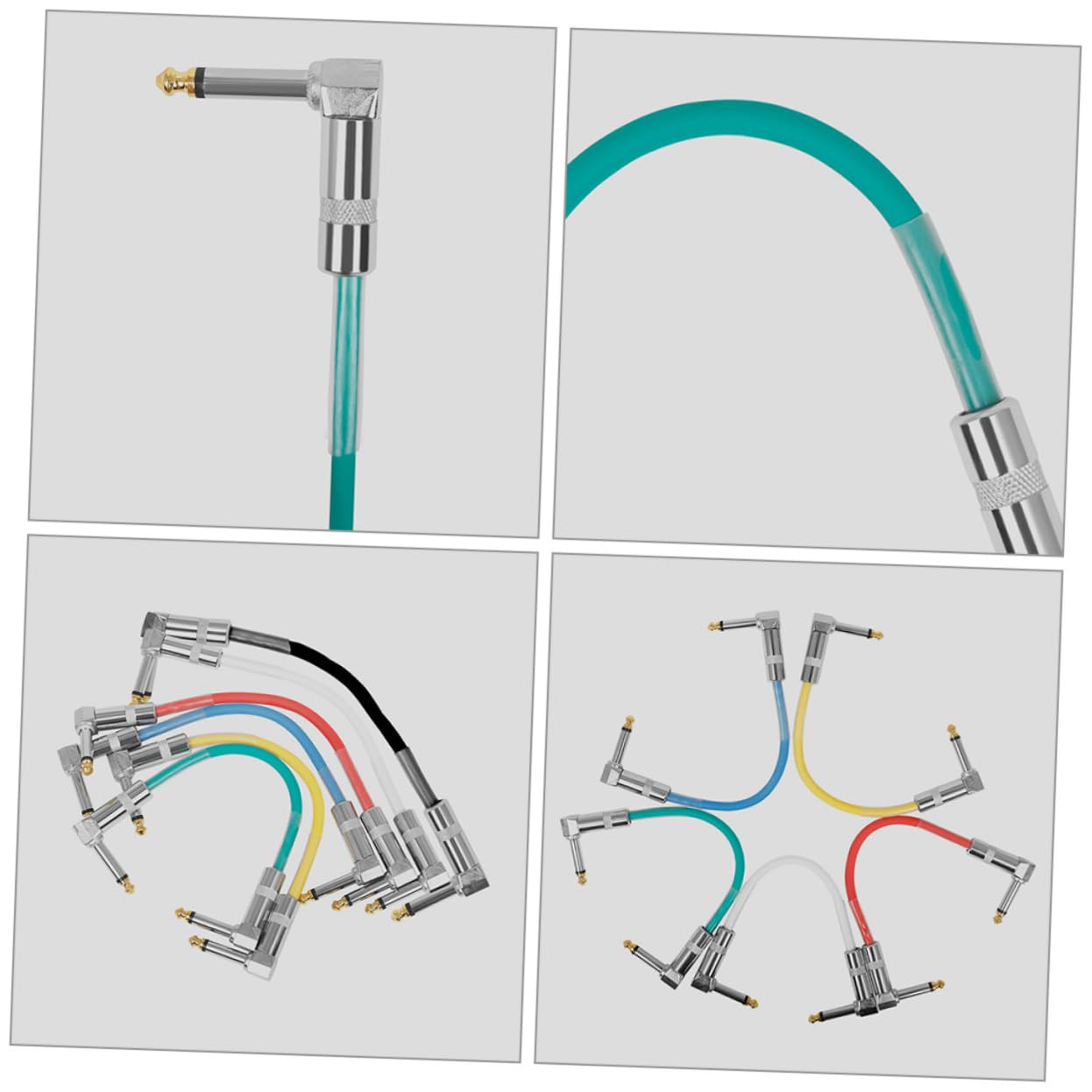 COSMEVIVI 6.35mm Guitar Pedal Effect Cable Noise Reduction Audio Cable PVC Metal Head Fashionable Appearance Compact Reliable