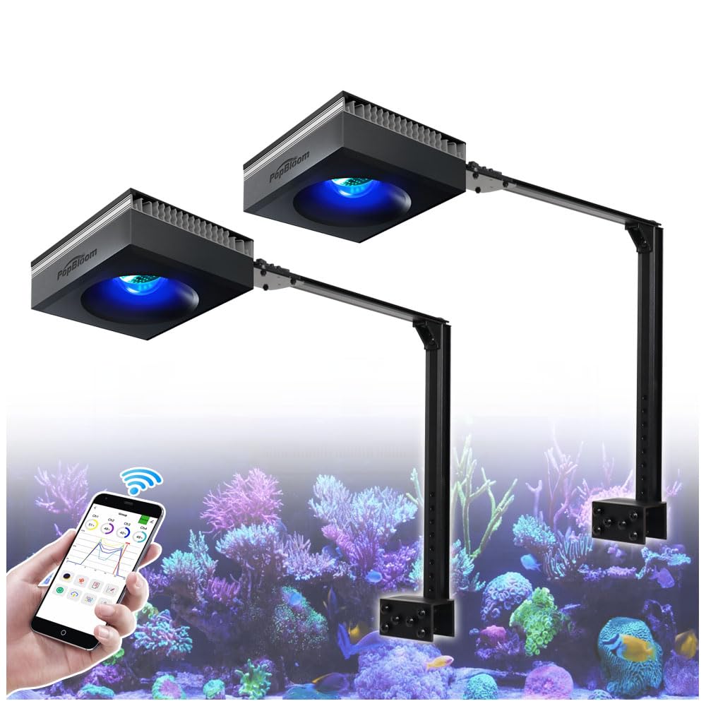 PopBloomRL90 Aquarium LED Reef Light, Smart-APP Control Full Spectrum Marine LED Light Saltwater Fish Tank Lamp for 36-48Inch 80-120cm Saltwater Coral Fish Tank