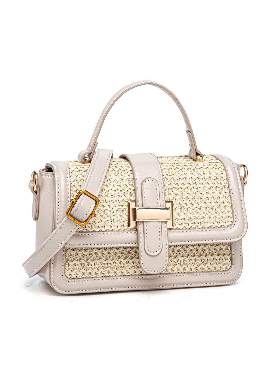 Bolso tote grande de rattan para mujer miniatura 6