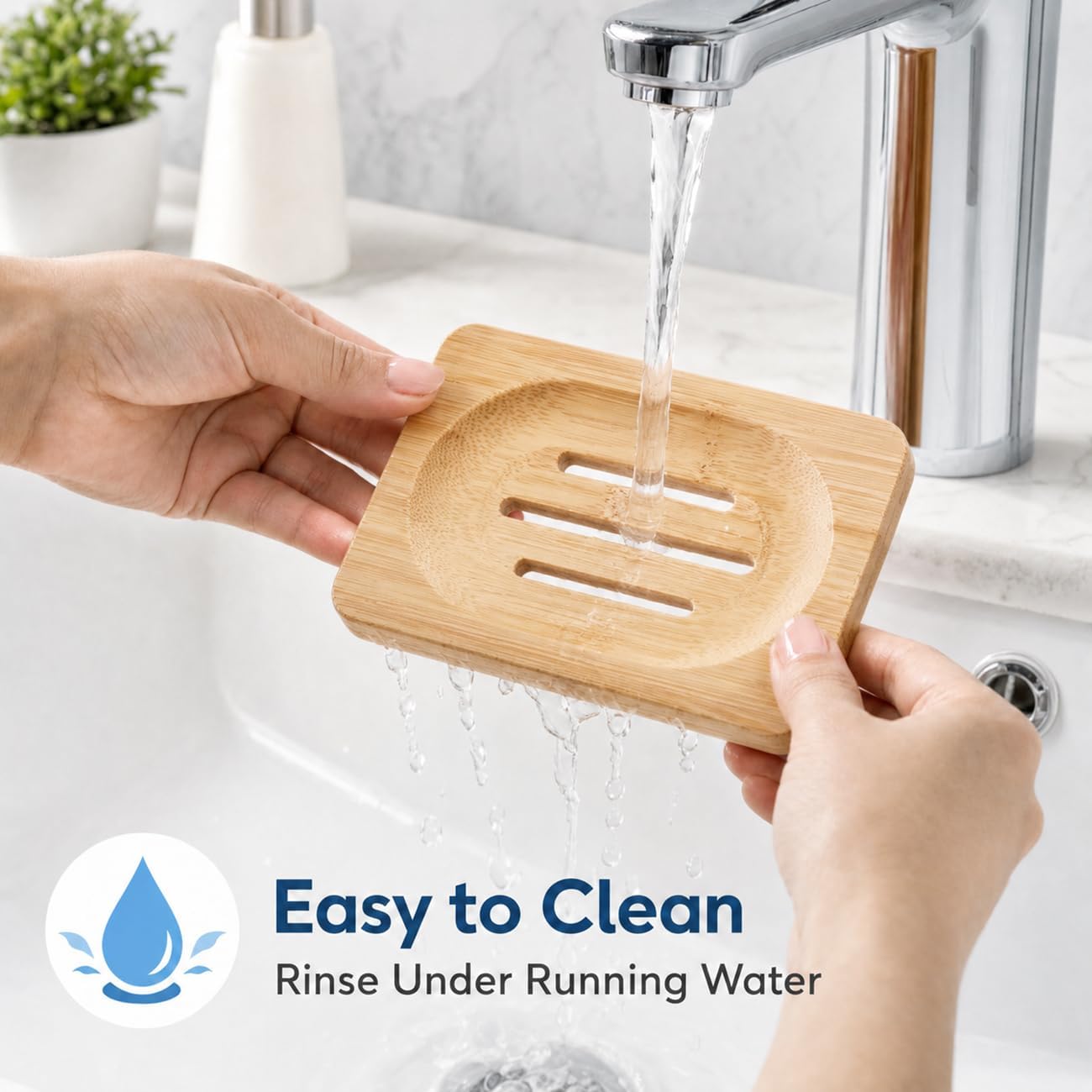 Bamboo Soap Dish, Soap Holder Soap Case Sponge Tray Sponge Drain Rack for Kitchen & Bathroom