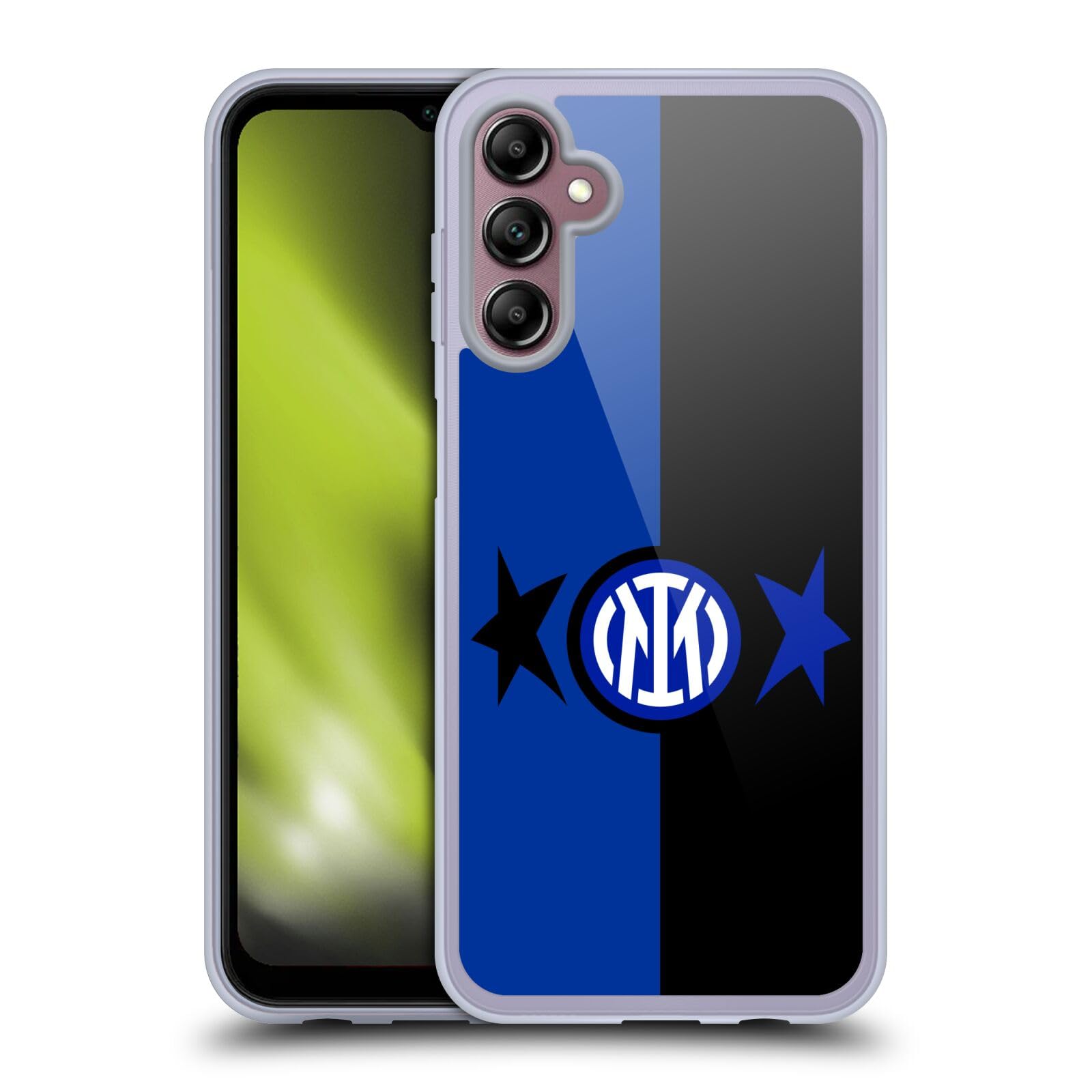 Head Case Designs Licenza Ufficiale Inter Milan Nero & Blu IM 2Stars Custodia in Gel [Protezione di Grado Militare] Compatibile con Samsung Galaxy A14 5G