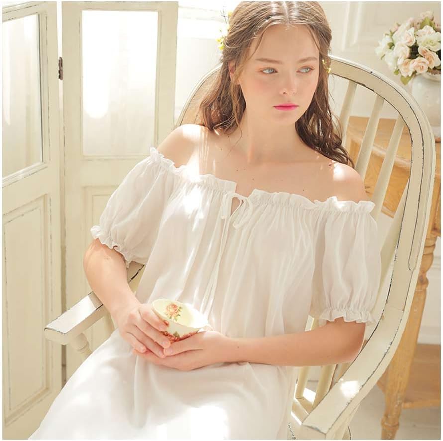 Womens' Cotton Nightgown Nightshirt Ladies Victorian Sleepwear Dress Gown Pajamas Lounger - Image 4