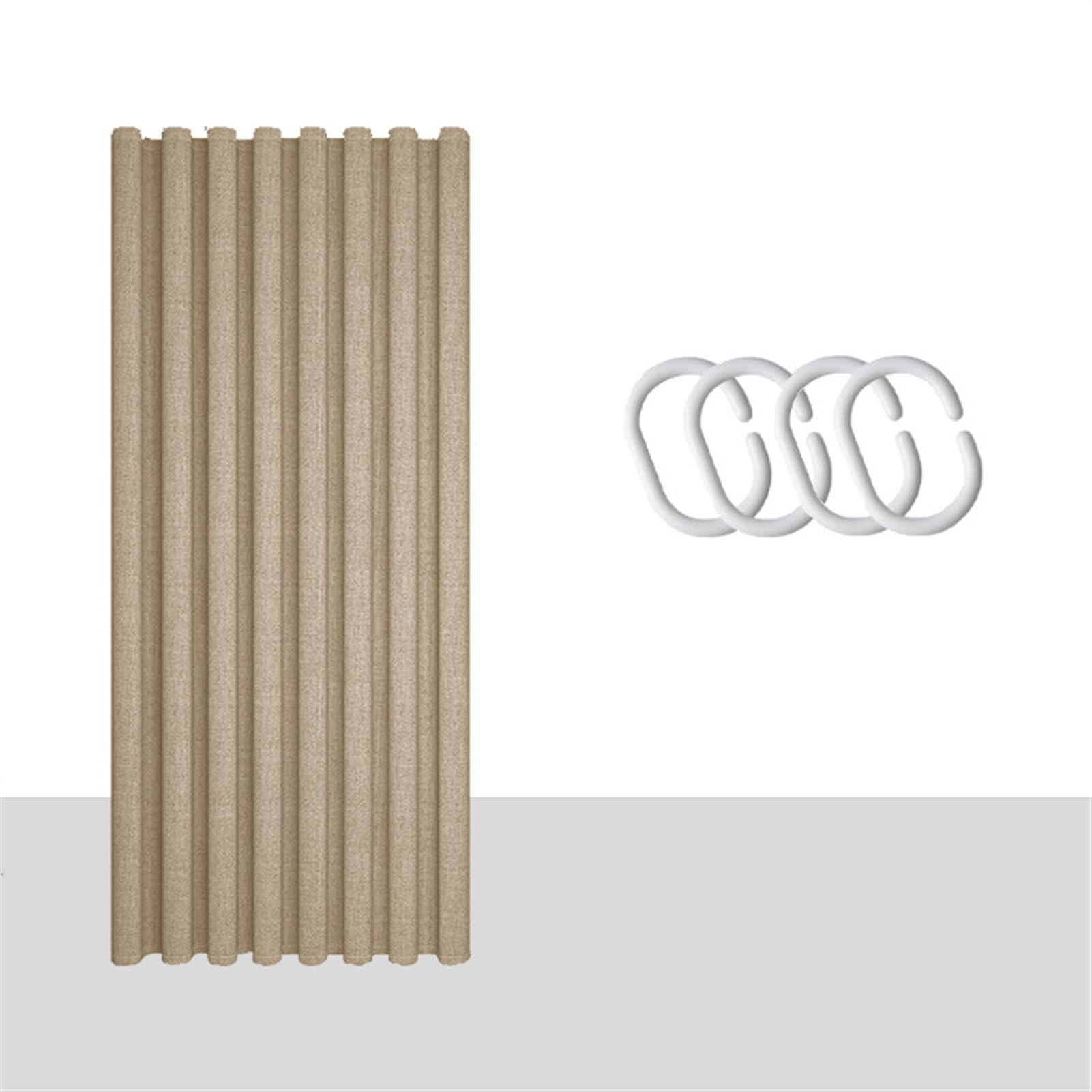 Cortina de ducha de lino impermeable, antimoho, para bañera, ducha, cabina, color beige, 100 x 180 cm, resistente al moho, respetuosa con el medio ambiente, con ojales inoxidables