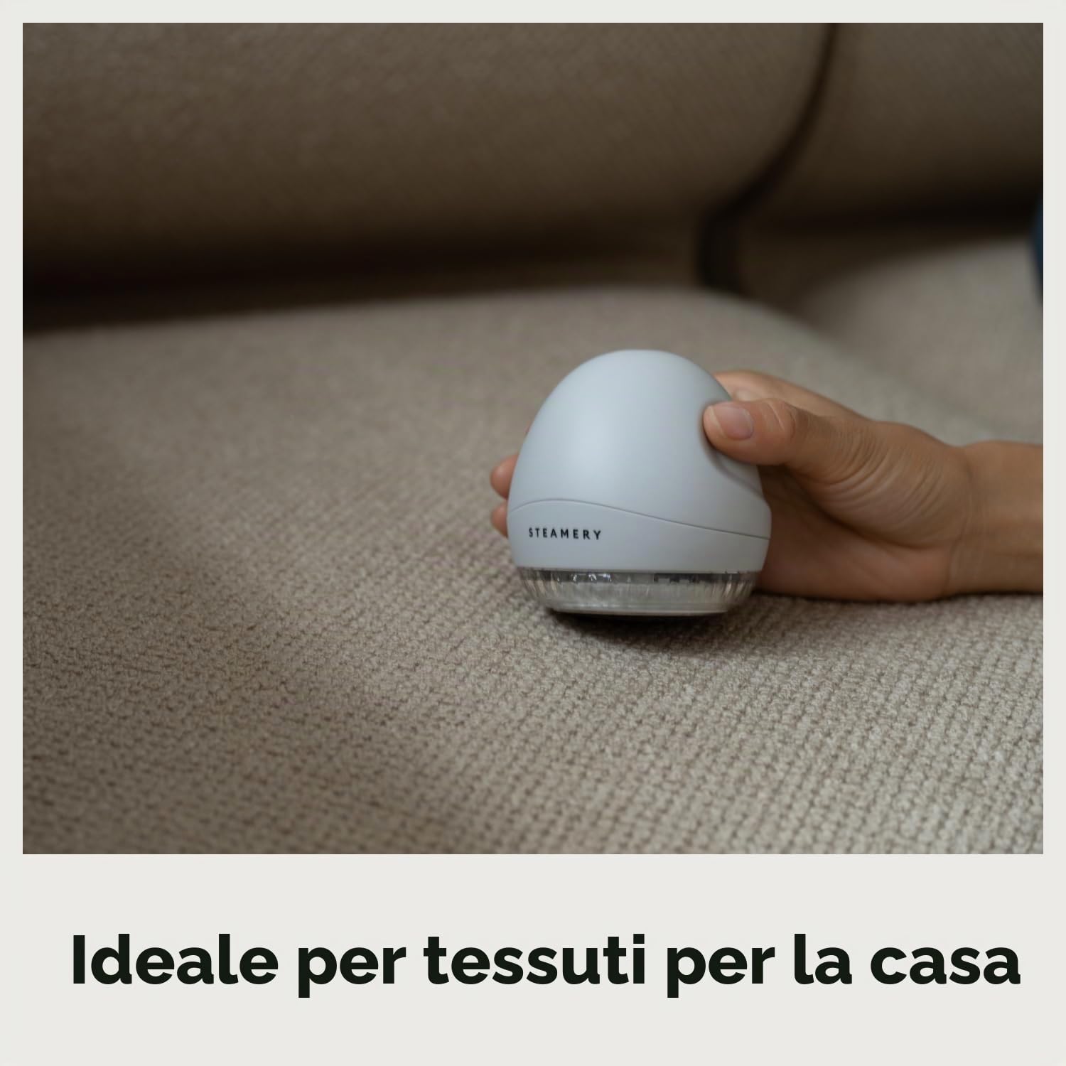 Steamery Levapelucchi Pilo 1, togli pelucchi e lanuggine, 5 W, portatile, ricaricabile, ergonomico, design scandinavo, Grigio