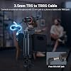 NEEWER Set de 2 cables auxiliares, cable en espiral de 3.5mm TRS macho a TRRS macho compatible con DJI Mic Rode Wireless GO II Hollyland Lark NEEWER CM28 CM31 Micrófono iPhone iPad Android Tablet Smartphone, LM18 3