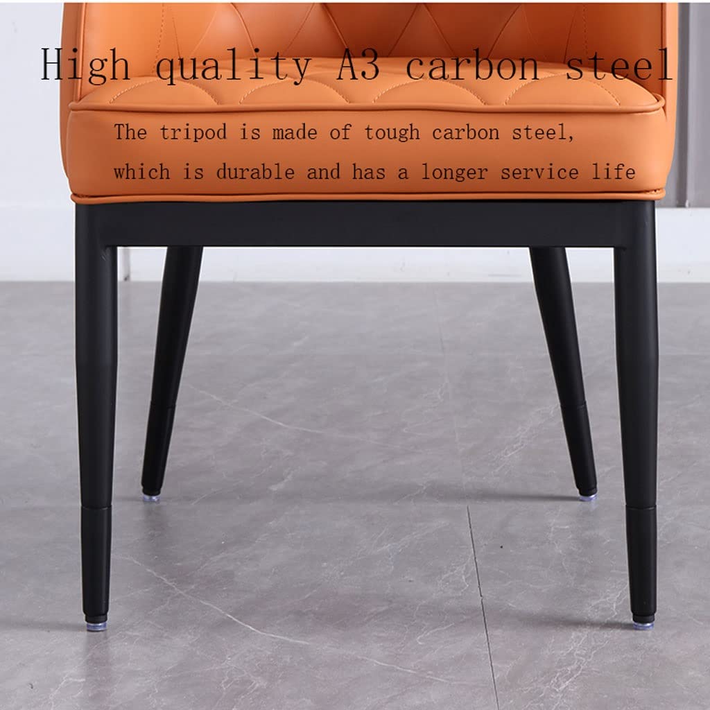 Juego de 4 sillas de comedor modernas tapizadas con respaldo alto, de piel sintética de napa, asiento suave para sala de estar y cocina, patas de acero al carbono, color azul