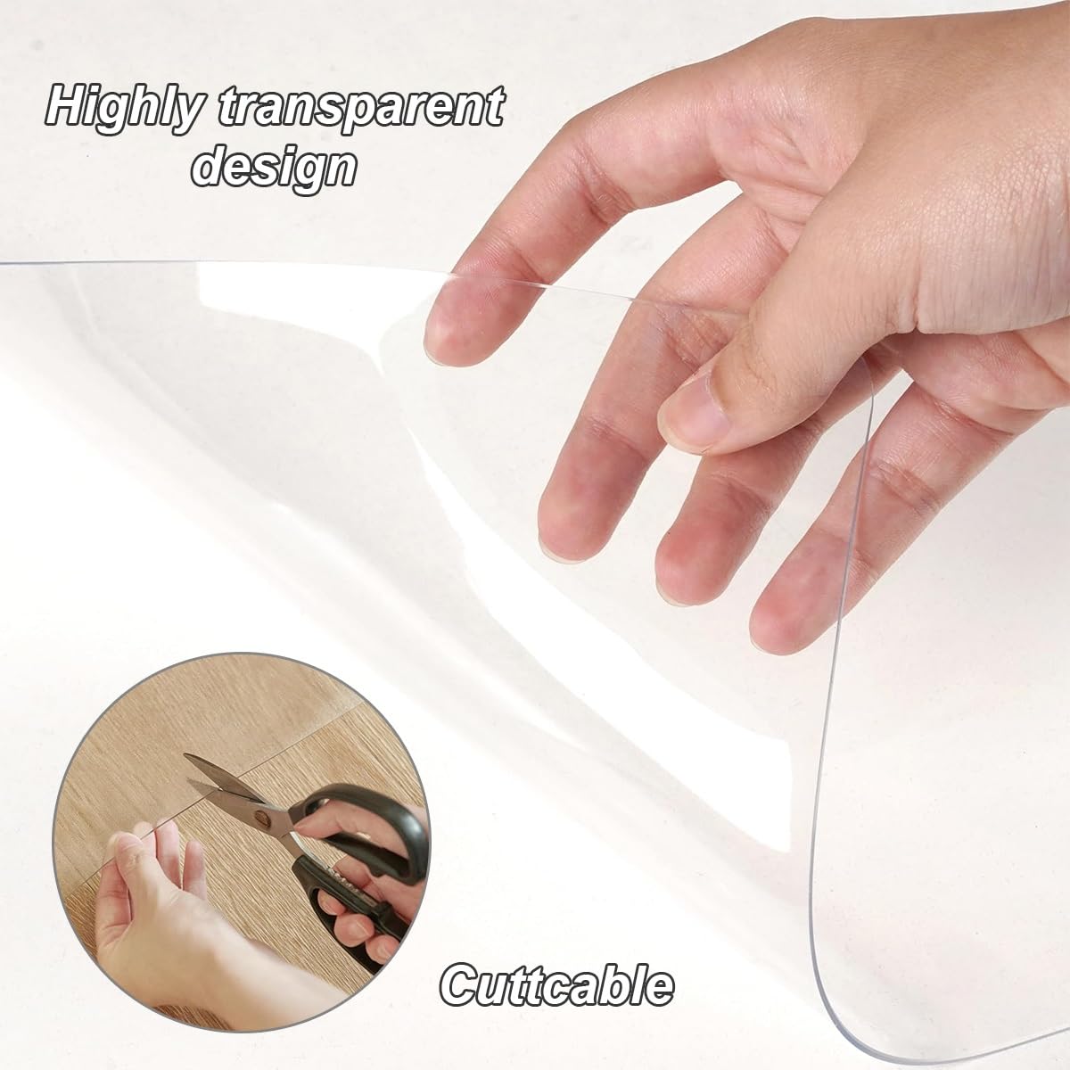 Tapis Transparent pour Protection de sols durs, Antidérapant Tapis de Protection de Sol pour la Maison et Le Bure, Imperméable Rectangle PVC Ordinateur Tapis, épaisseur 2mm(70cm x 100cm)