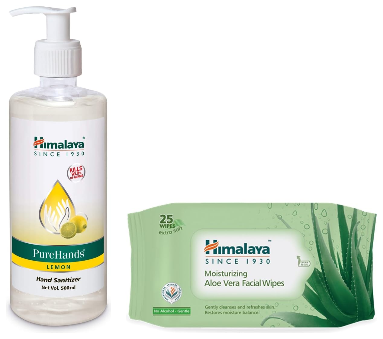 Himalaya Pure Hands | Hand Sanitizer - 500 ml (Lemon) (Packaging may vary) & Himalaya Moisturising Aloe Vera Facial Wipes, 25 Count (B0CDD5CS5D) Amazon Price History, Amazon Price Tracker