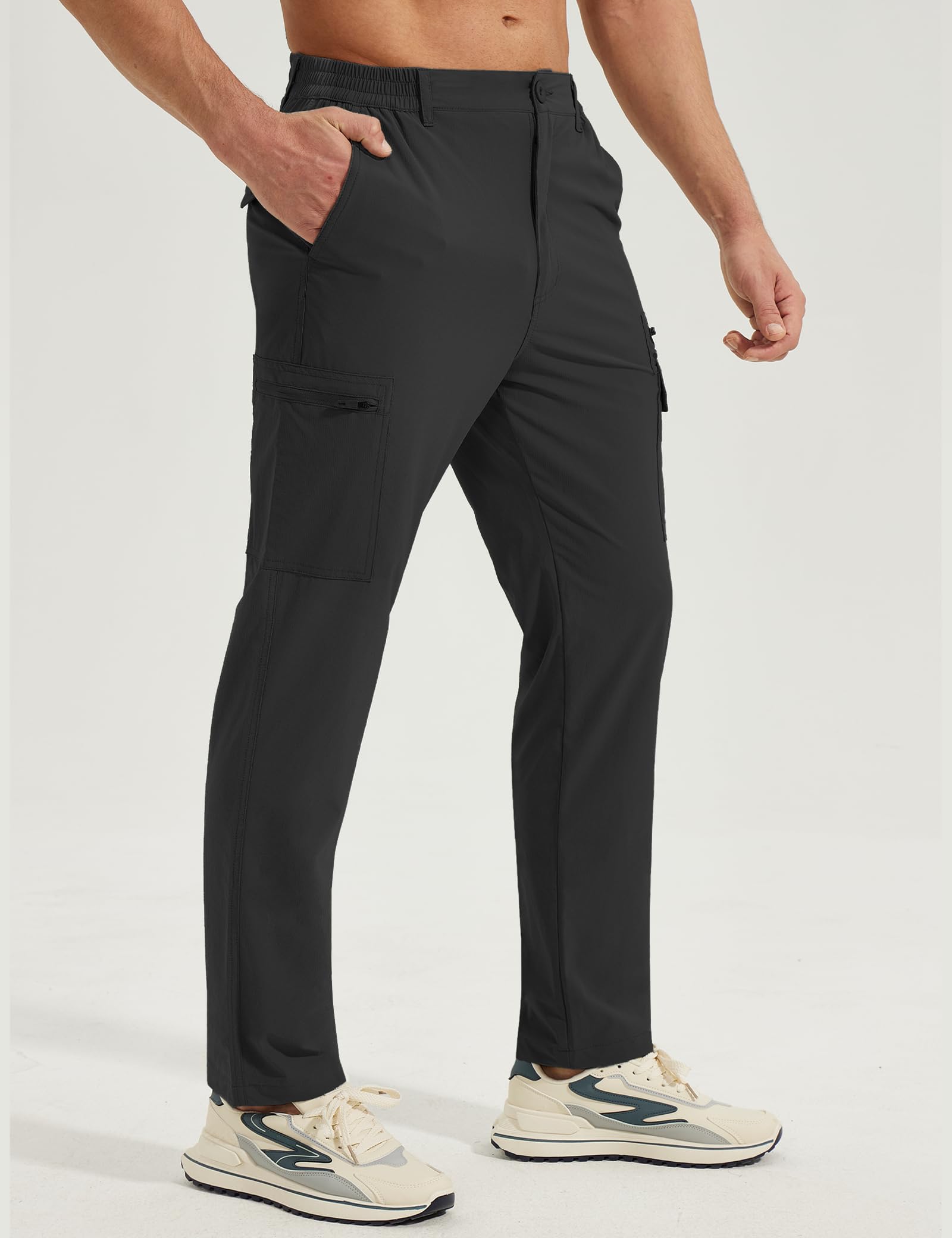MOURCE Pantalon de randonnée léger pour homme - Séchage rapide - Imperméable - Avec 7 poches - Pour le camping, la pêche, l'extérieur