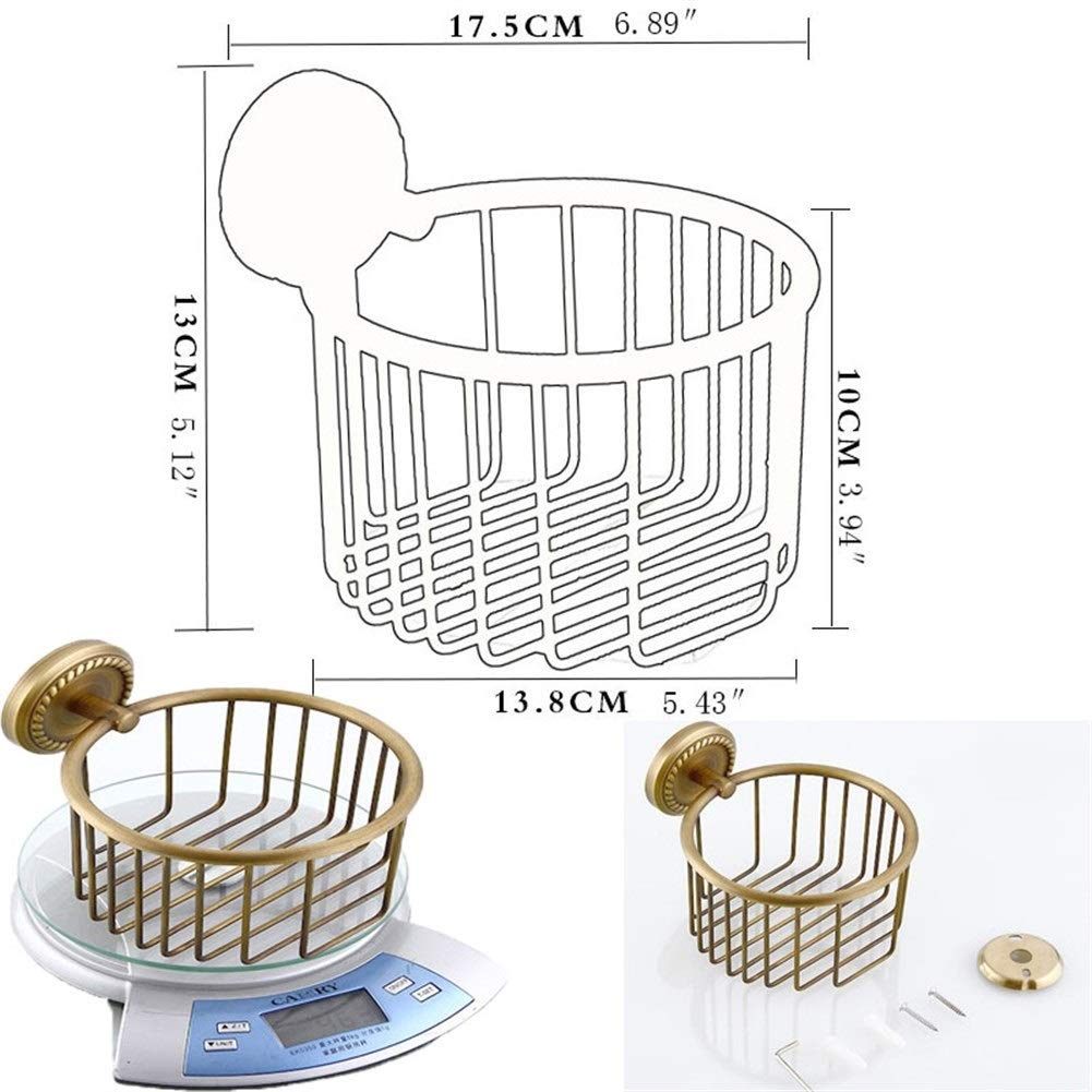 Toilet Roll Holder Toilet Paper Holder Wall Mounted Vintage Brass Roll Tissue Wire Basket Dispenser Tissue Paper Roll — view 7