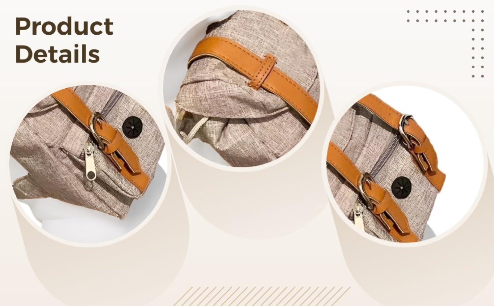 Sac à dos pour chien gris, style vintage, pour chiens de taille moyenne, avec sangles en similicuir, poche latérale zippée, distributeur de sacs à déjections intégré, réglable, 38 x 15 x 1 cm