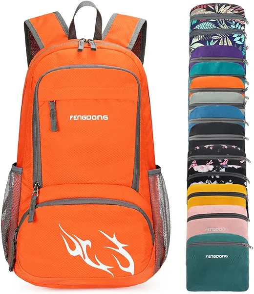 FENGDONG 35L Lightweight Foldable Waterproof Packable Travel Small Hiking Backpack Daypack for men women