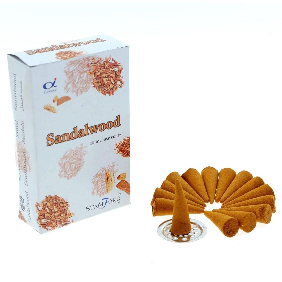 Stamford Incense Cones Sandalwood - 12 Packs x 15 Cones