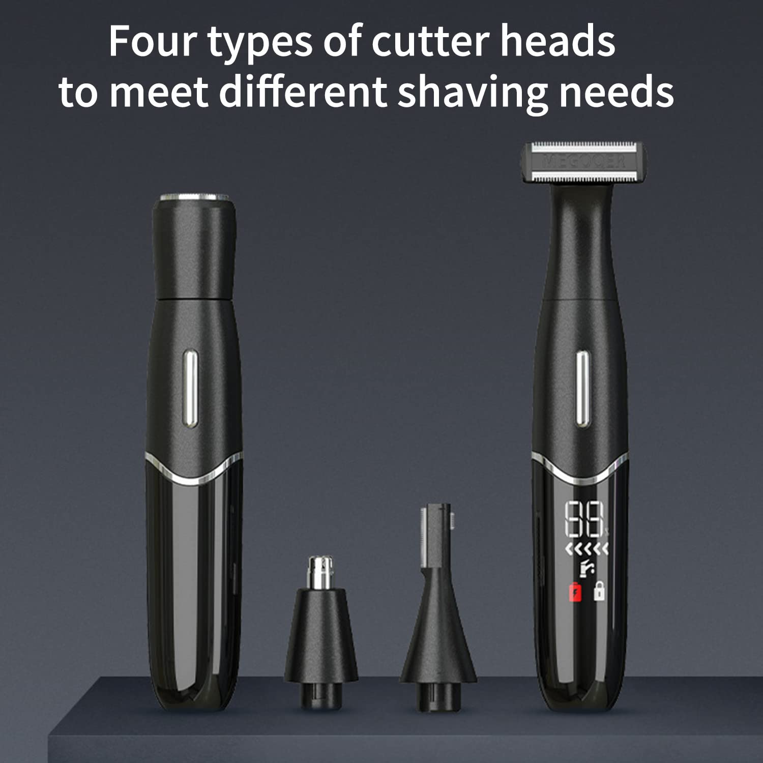 OBEST Rasoir Électrique Homme Multifonction,Rasoir Imperméable 4 en 1,Tondeuse Barbe,Tondeuse Nez,Tondeuse à Sourcils,En Acier Inoxydable,USB Recharger (Noir)
