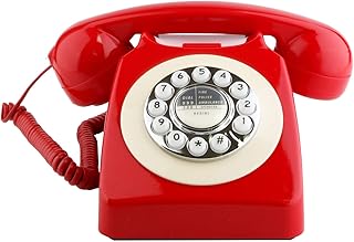 Sangyn Classic Retro Telephone Vintage Style Cord Phone with Push Button Old Fashioned Landline Desk Phone for Home Office Hotel and Bar