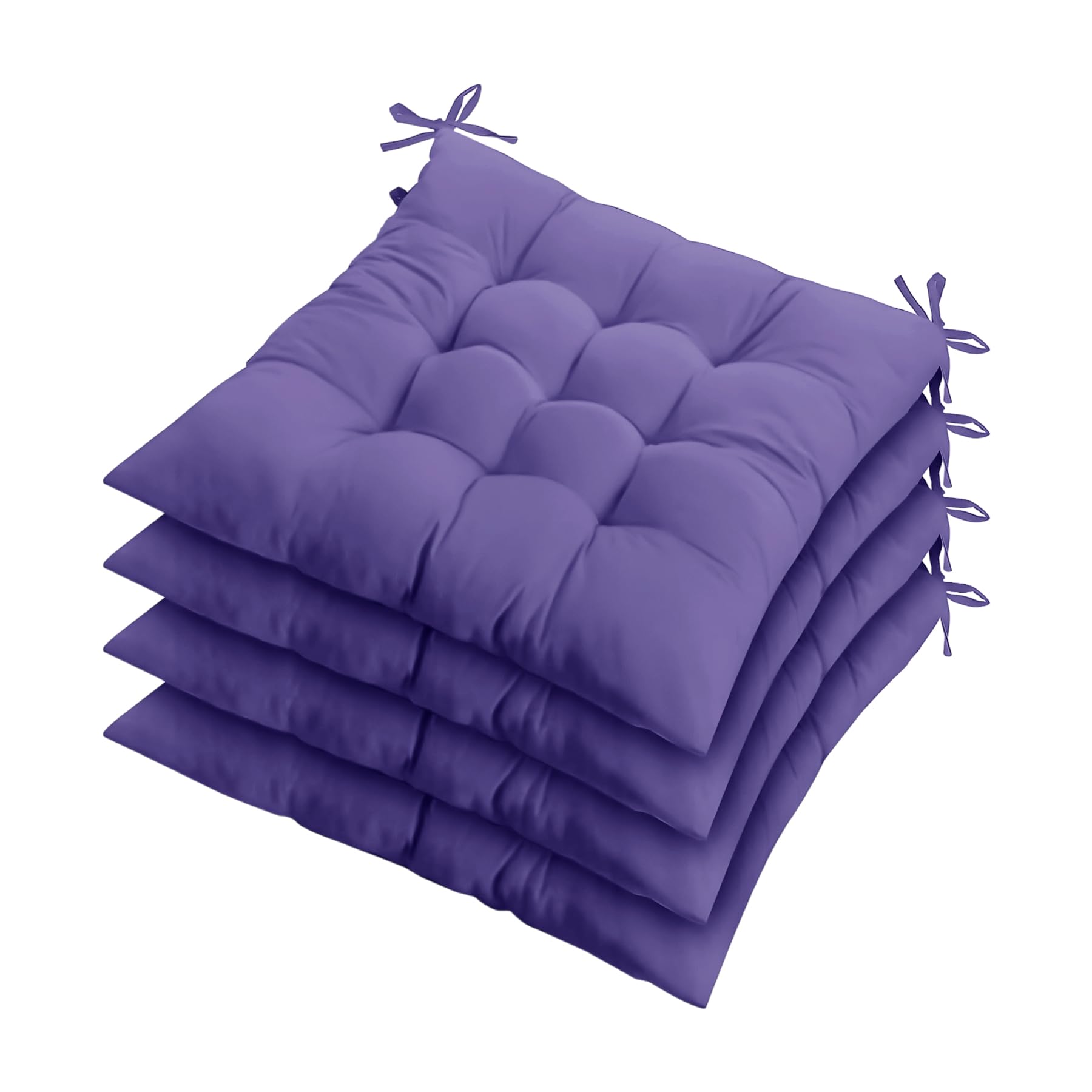 ZZZMRH Chair Cushions Pack of 6 Seat Pads for Dining Chairs, Garden Chair Cushions Tie On_9 Stitch_Purple Indoor/Outdoor Seat Cushions Comfortable Chair Pads for Kitchen Seat Pads 9 stitch cushions