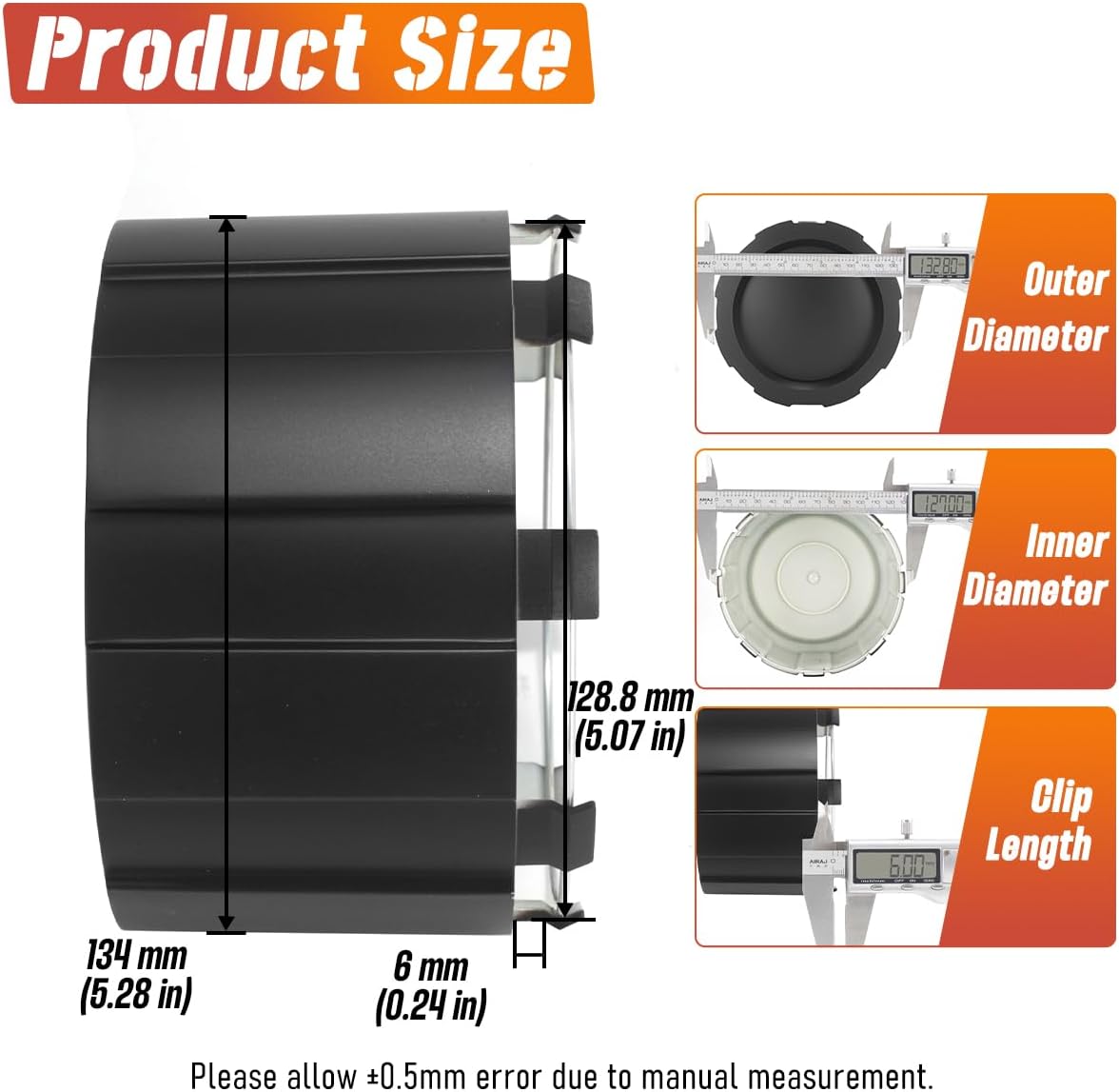 4Pcs 134mm(5.28in) Wheel Center Caps Replacement 3242-06 Matt Black Hub Caps, Compatible with Eagle Alloy Rim Caps