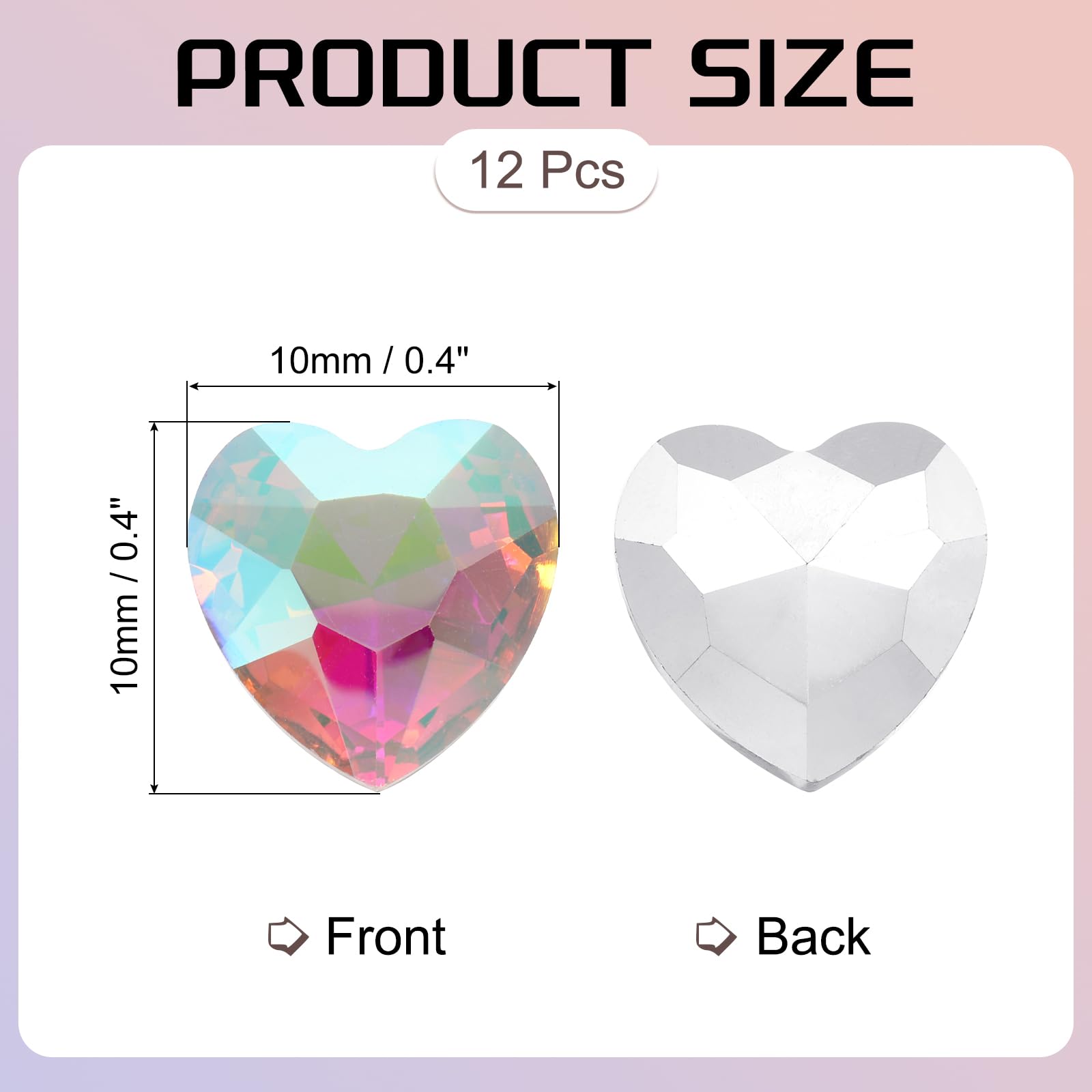 Ciondoli a forma di cuore in vetro con strass ciondoli a cuore in ottone multicolore con zirconi per collana da donna che fanno gioielli fornure fai da te 3.2 x1.8cm