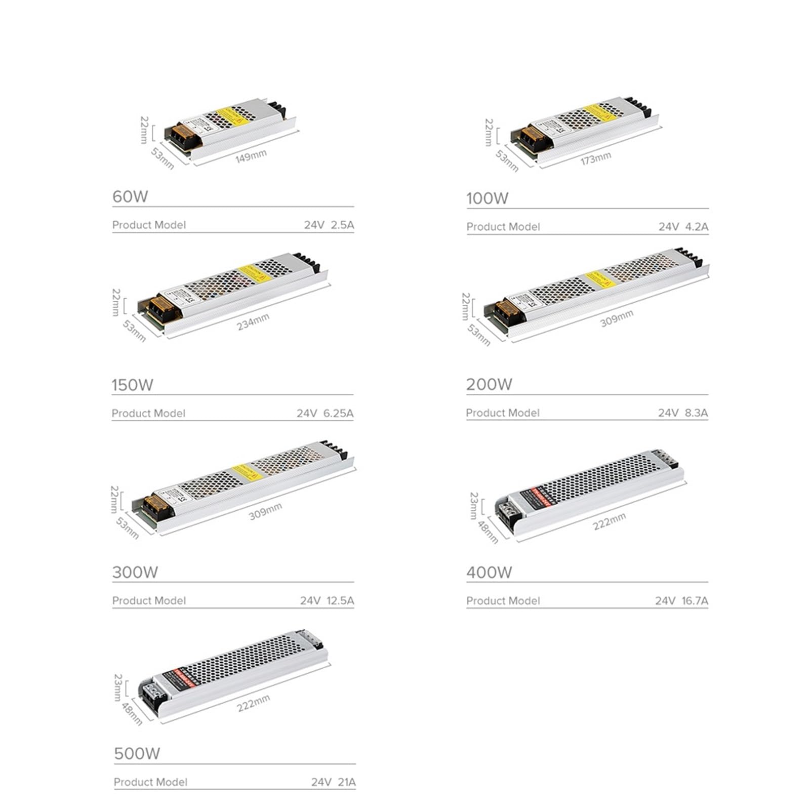 Ultra cienki zasilacz LED AC190V/240V do DC12V/24V 60W/100W/150W/200W/300W z transformatorem i sterownikiem (12 V, 100 W)