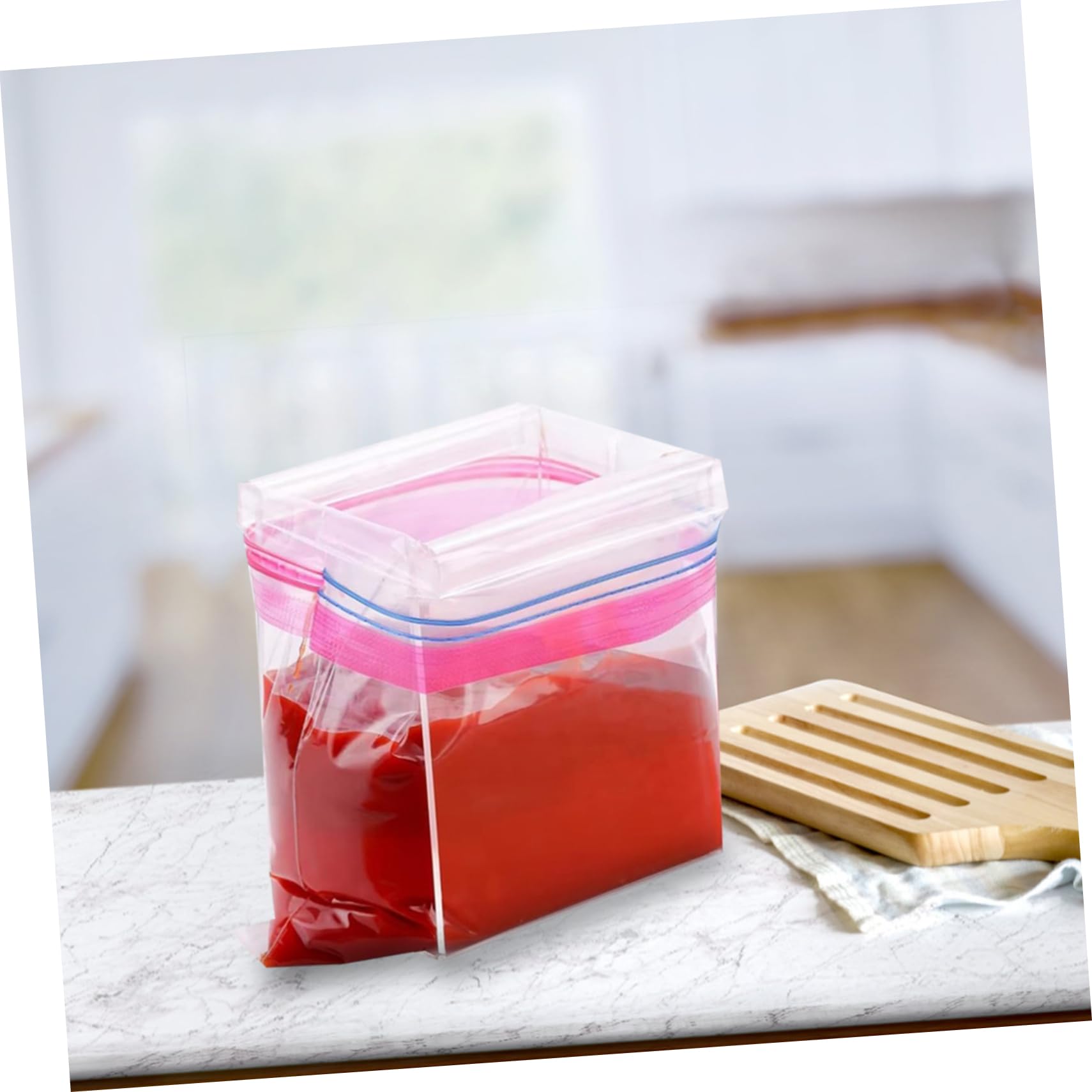 2pezzi per Sacchetti Stabile Congelatore e Preparazione Accessorio Versatile per Organizzazione e Conservazione